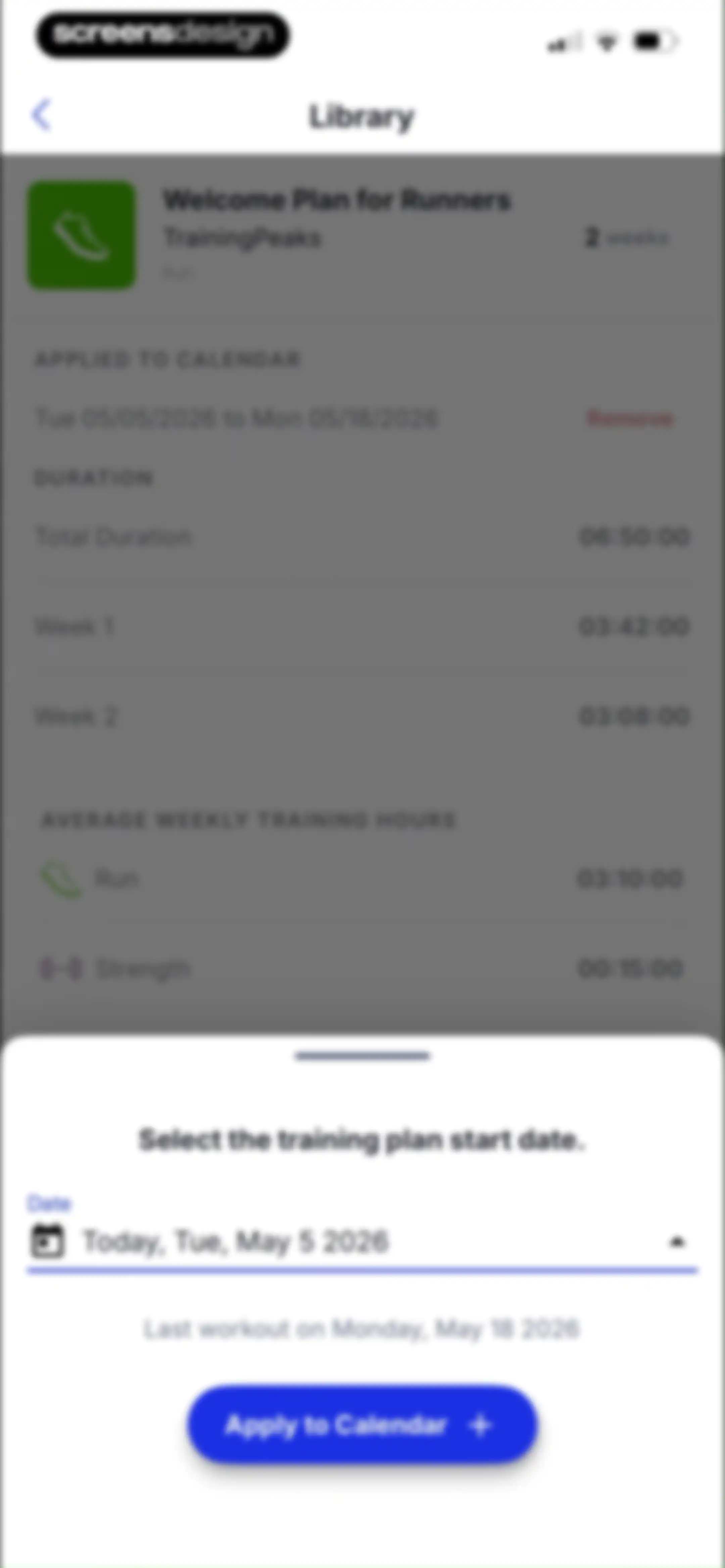 TrainingPeaks: Plan Train Lift screen 100