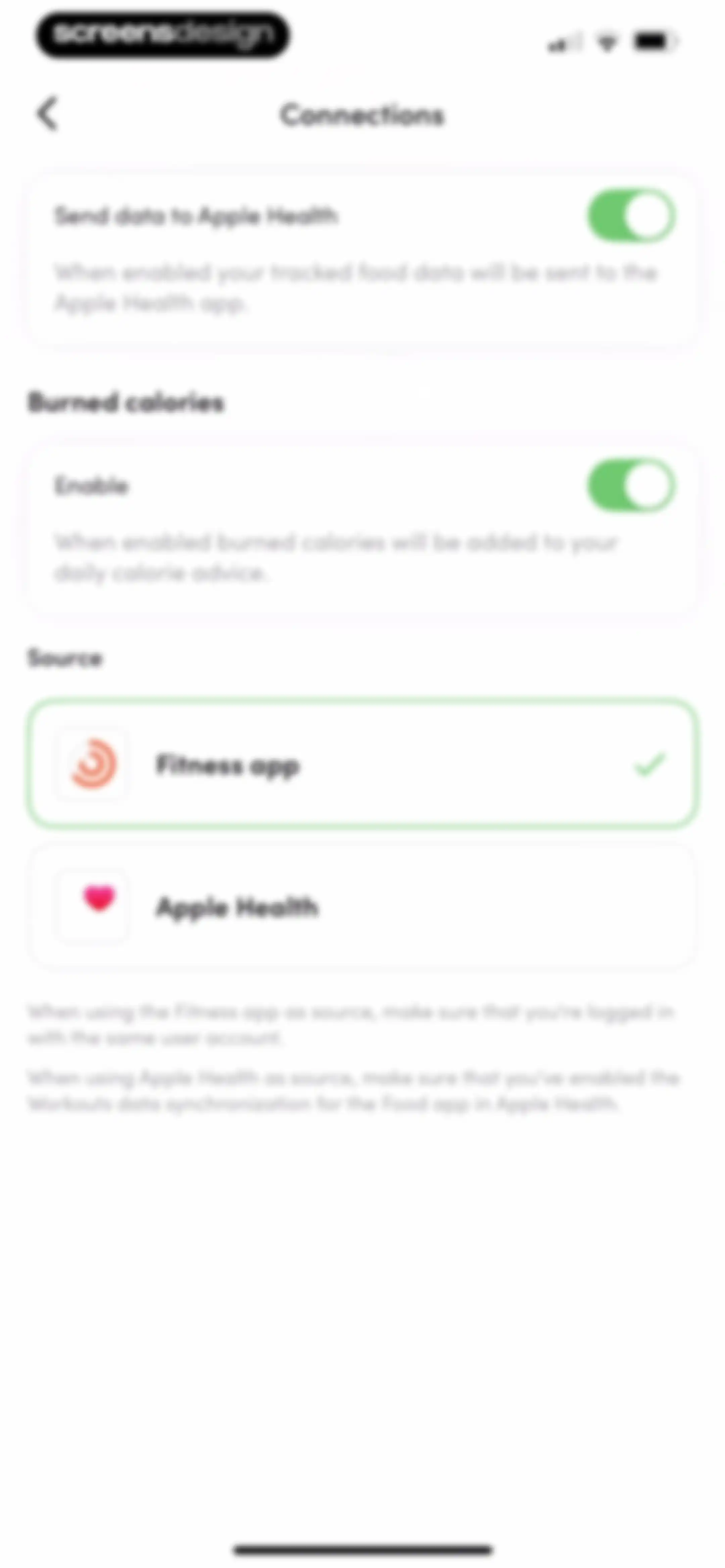 Calories and nutrition tracker screen 114