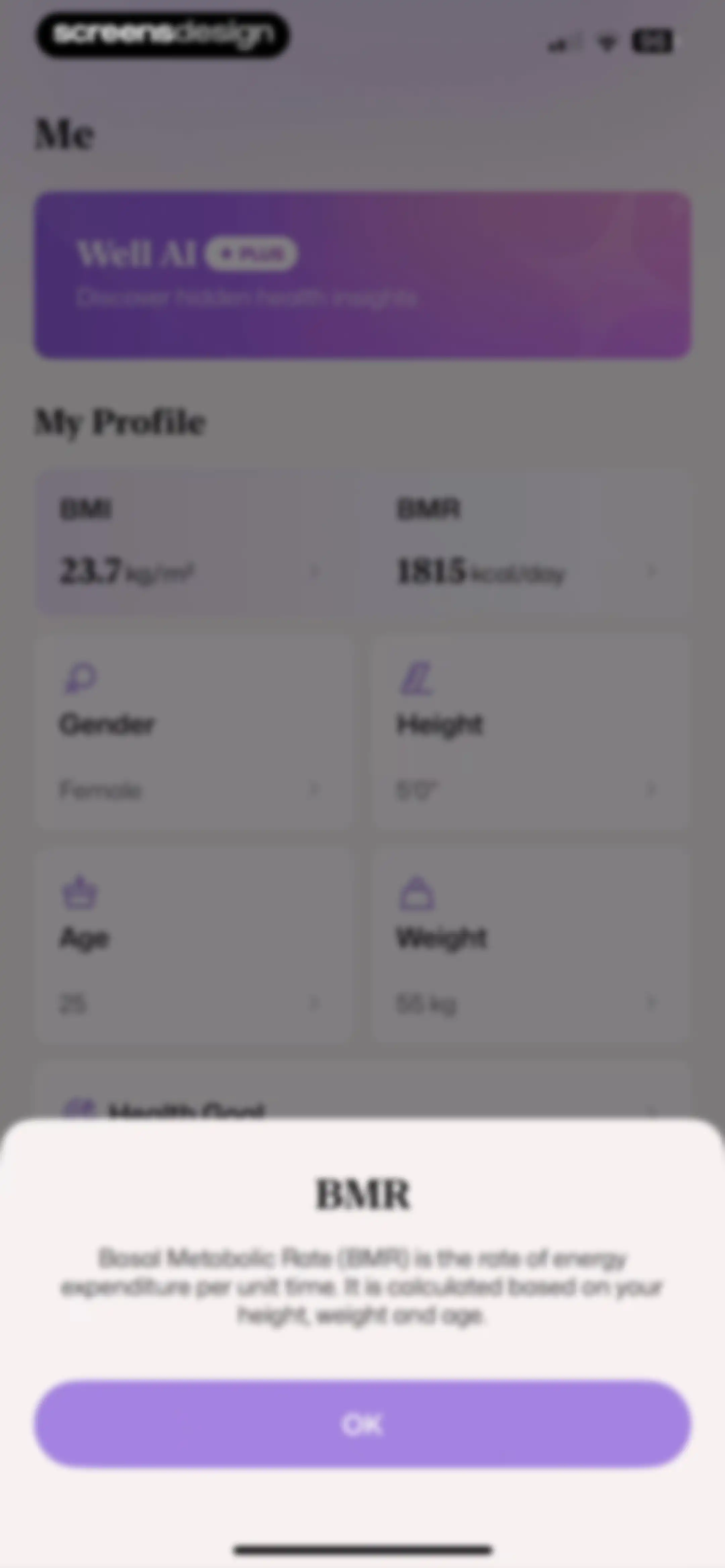 Well AI: Improve Well-being screen 139