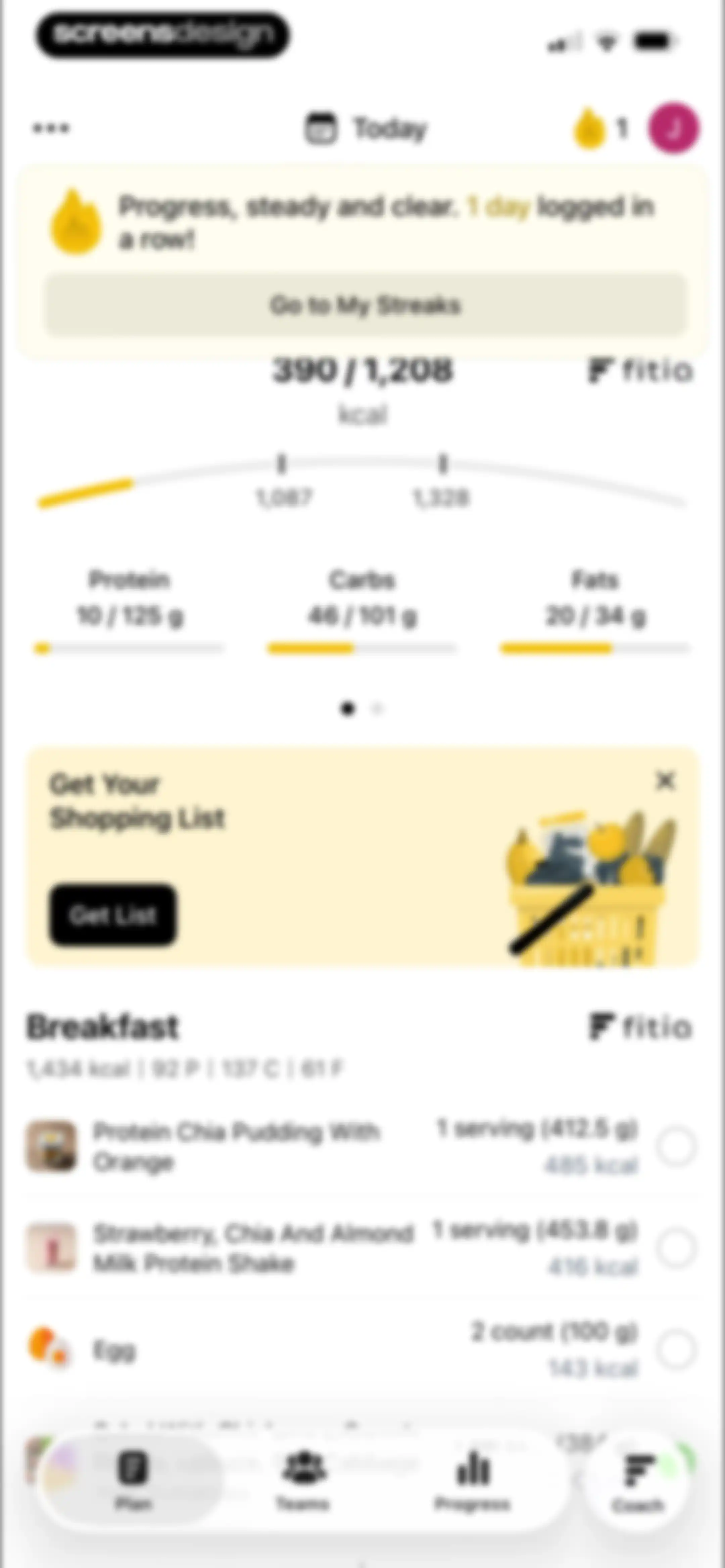 Fitia: Calorie Counter & Diet screen 91