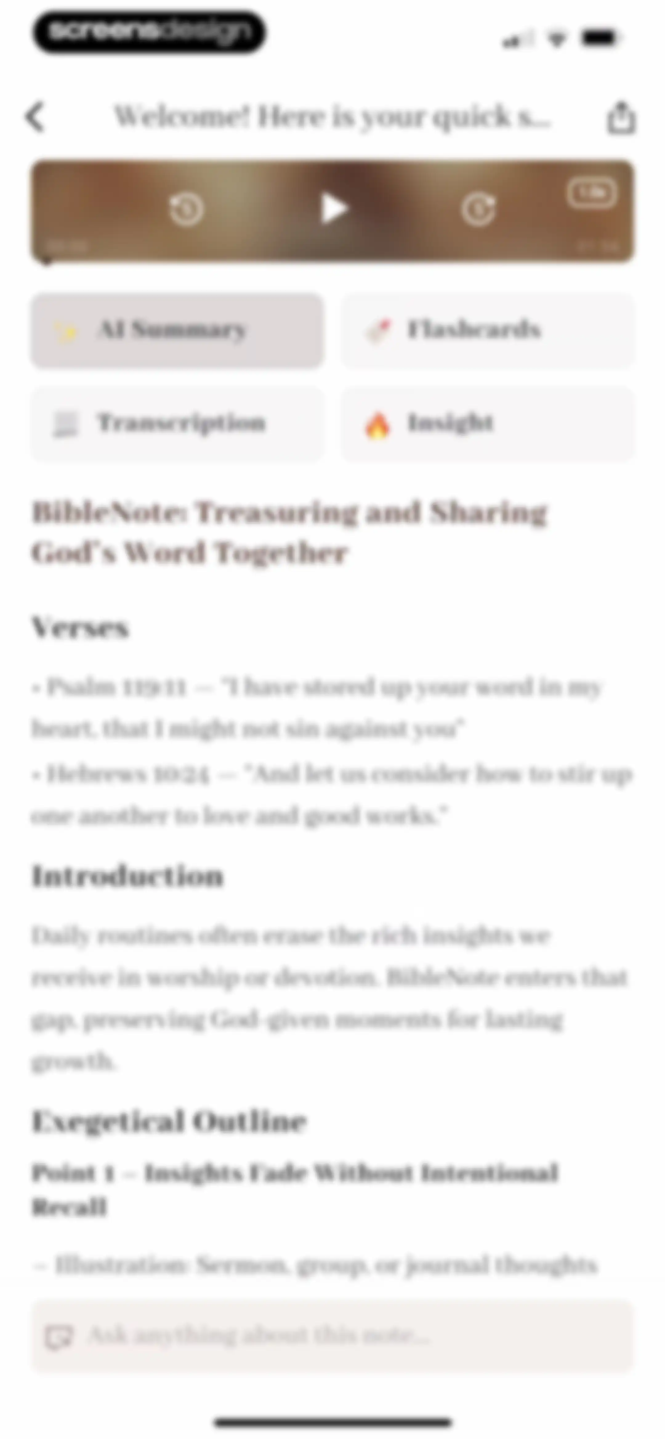 Bible Note: Sermon Notes screen 63