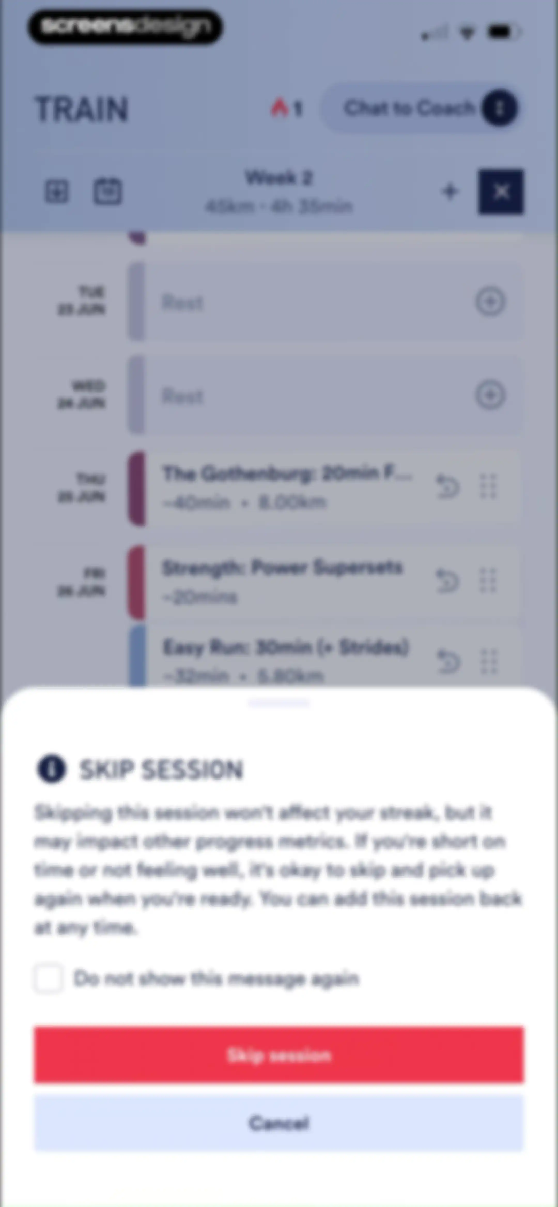 Coopah: The Run Coaching App screen 123