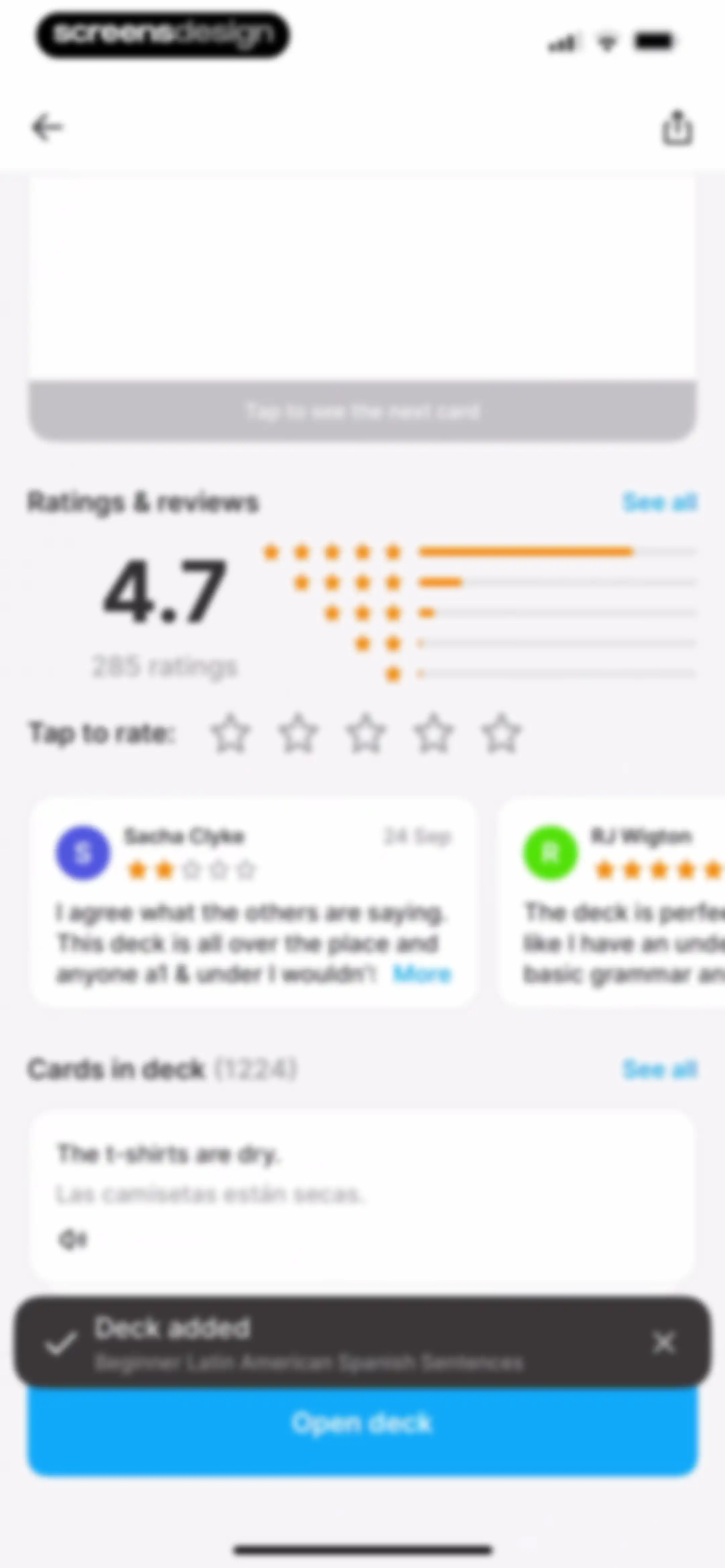 Noji - Flashcards study app screen 122