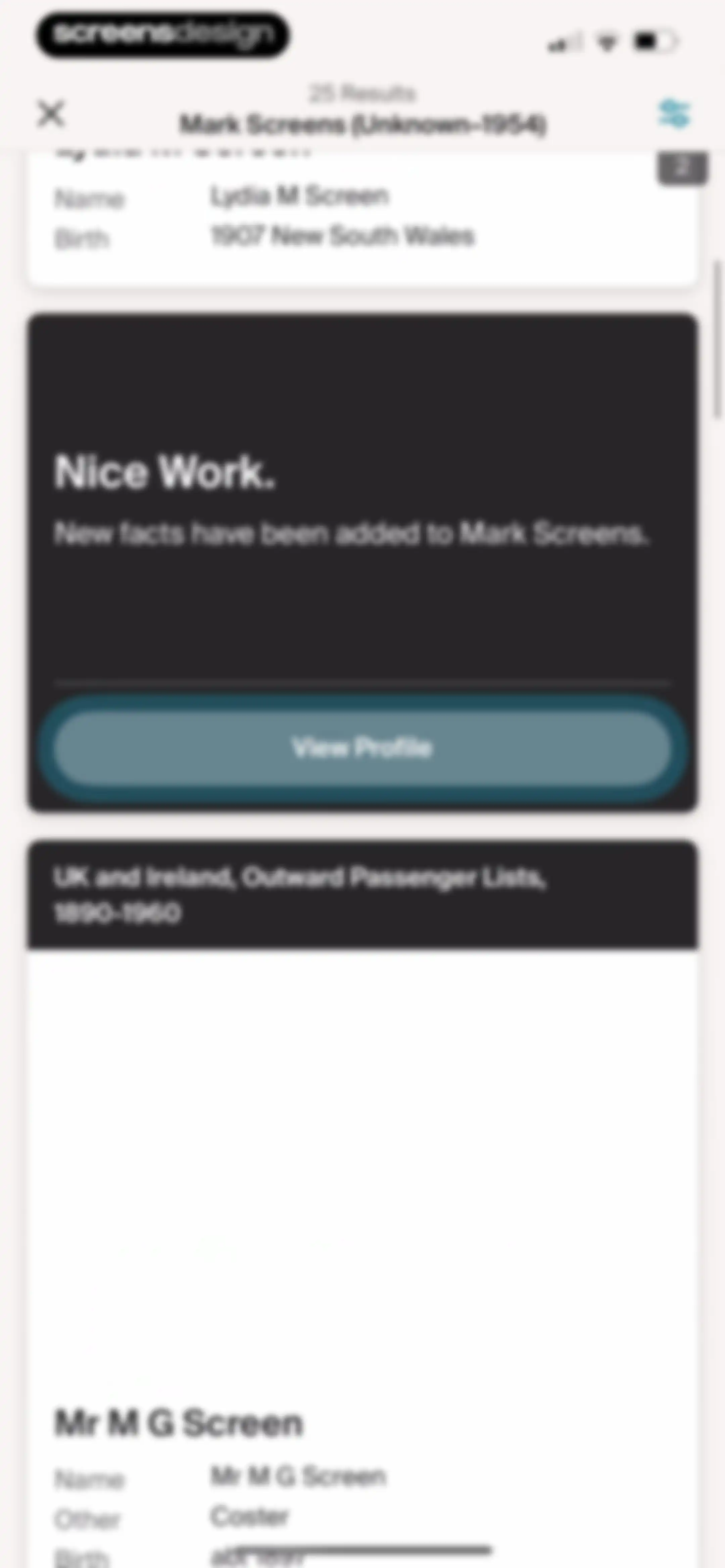 Ancestry: Family History & DNA screen 95