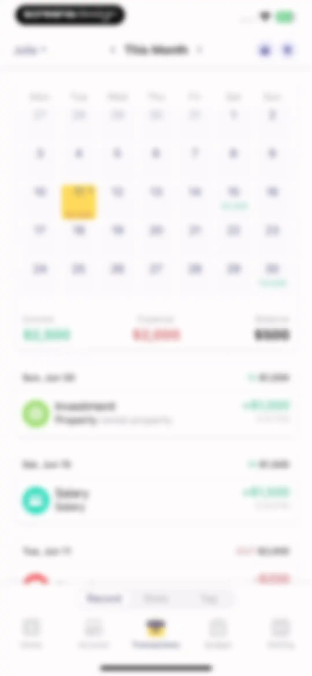Budget app - spending tracker screen 63