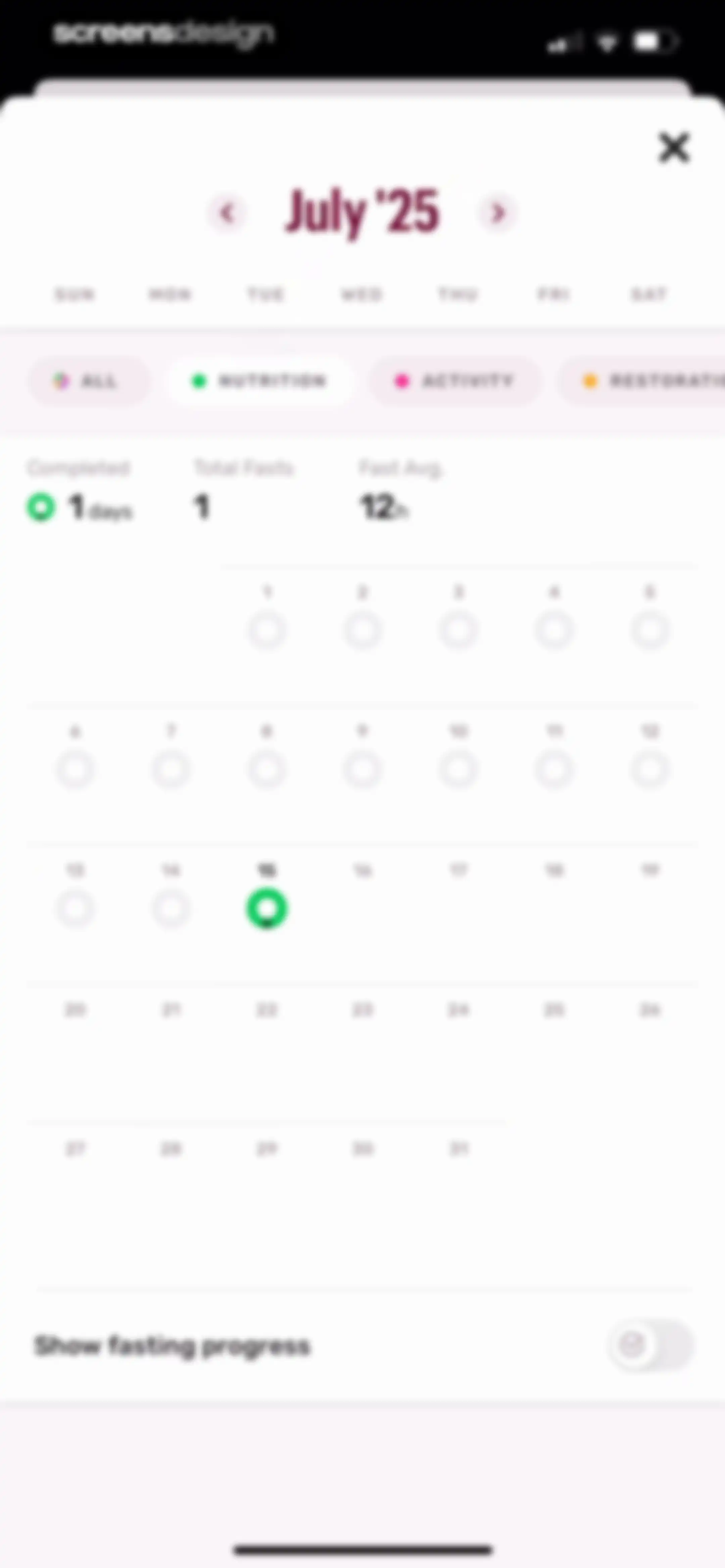 Zero: Fasting & Food Tracker screen 117