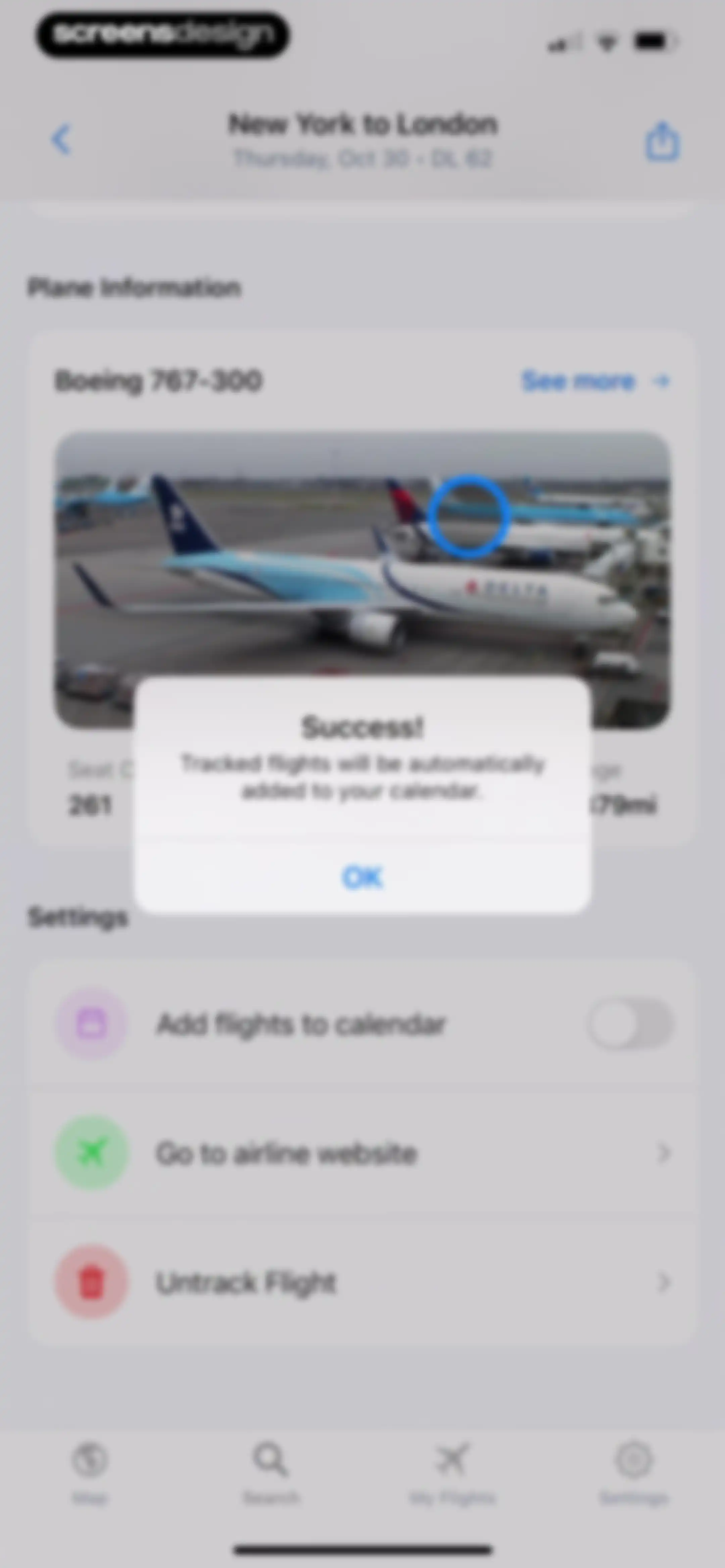 Flight Tracker + screen 61
