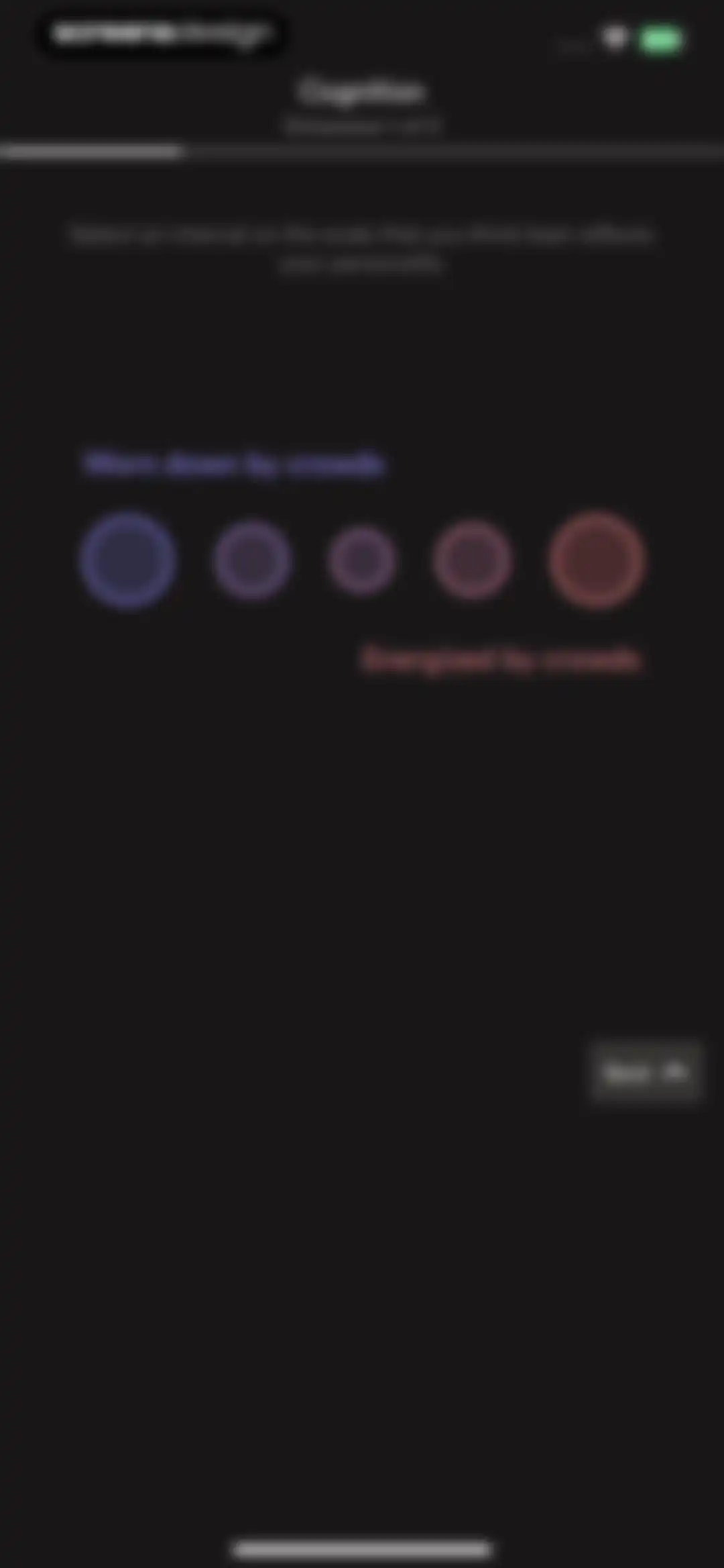 Dimensional: Personality Test screen 21