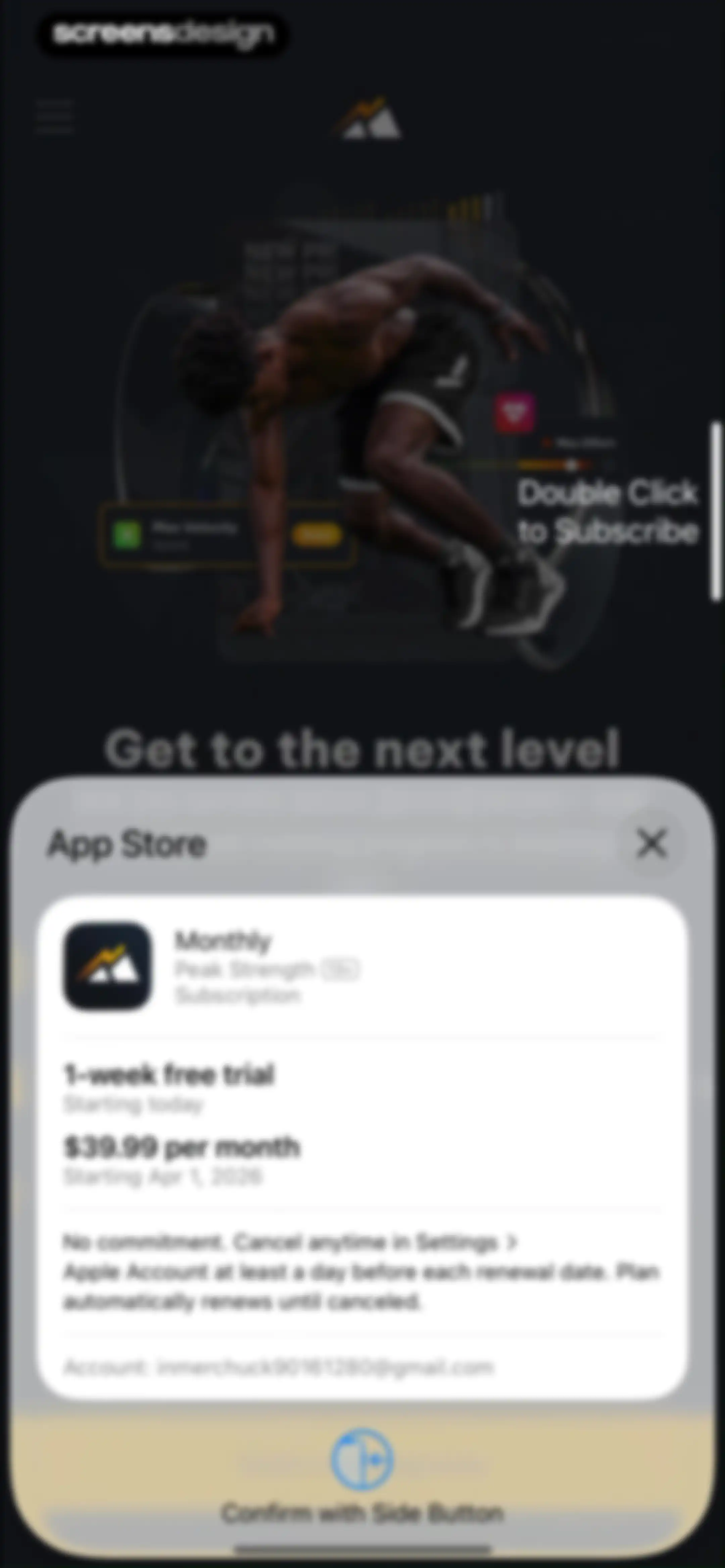 Peak Strength screen 23