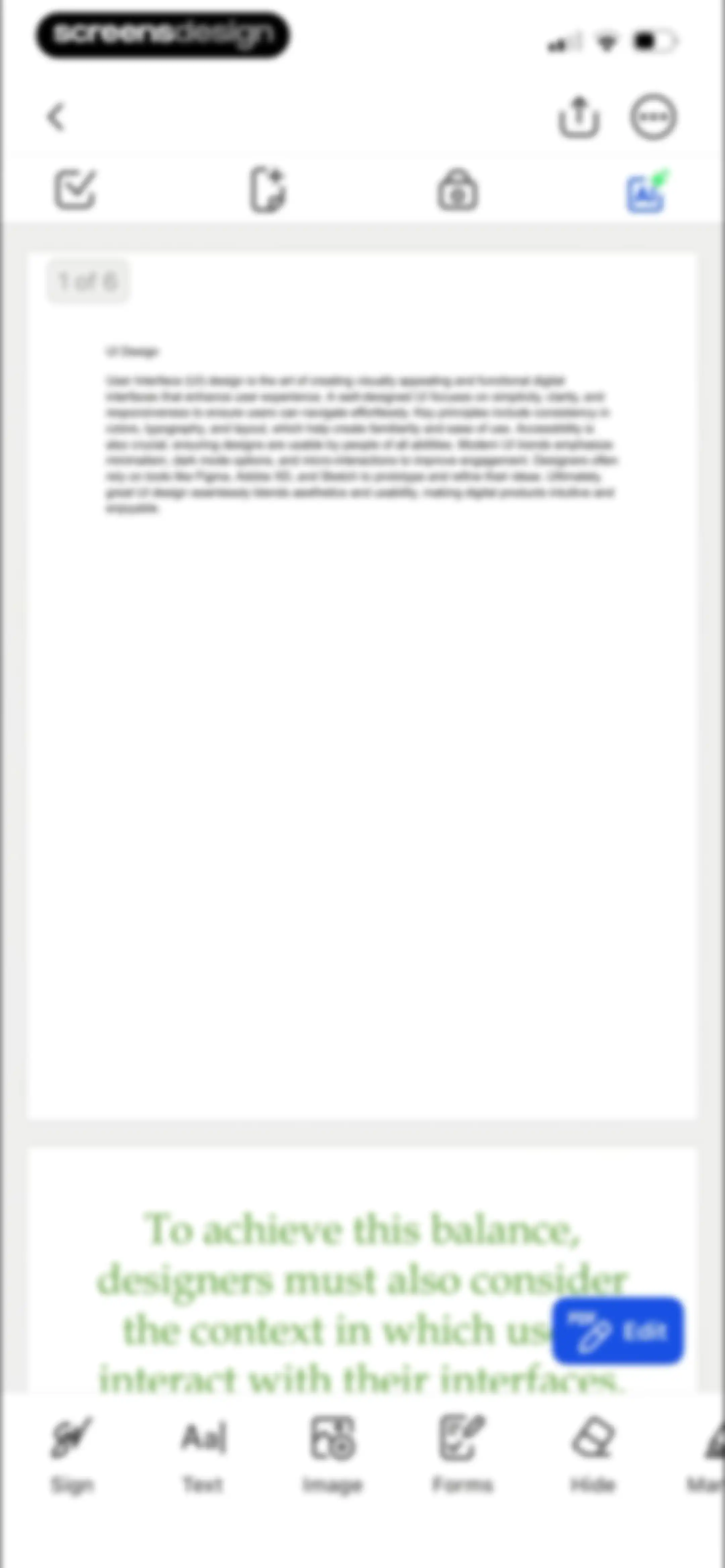 Forma: PDF Document Editor screen 121