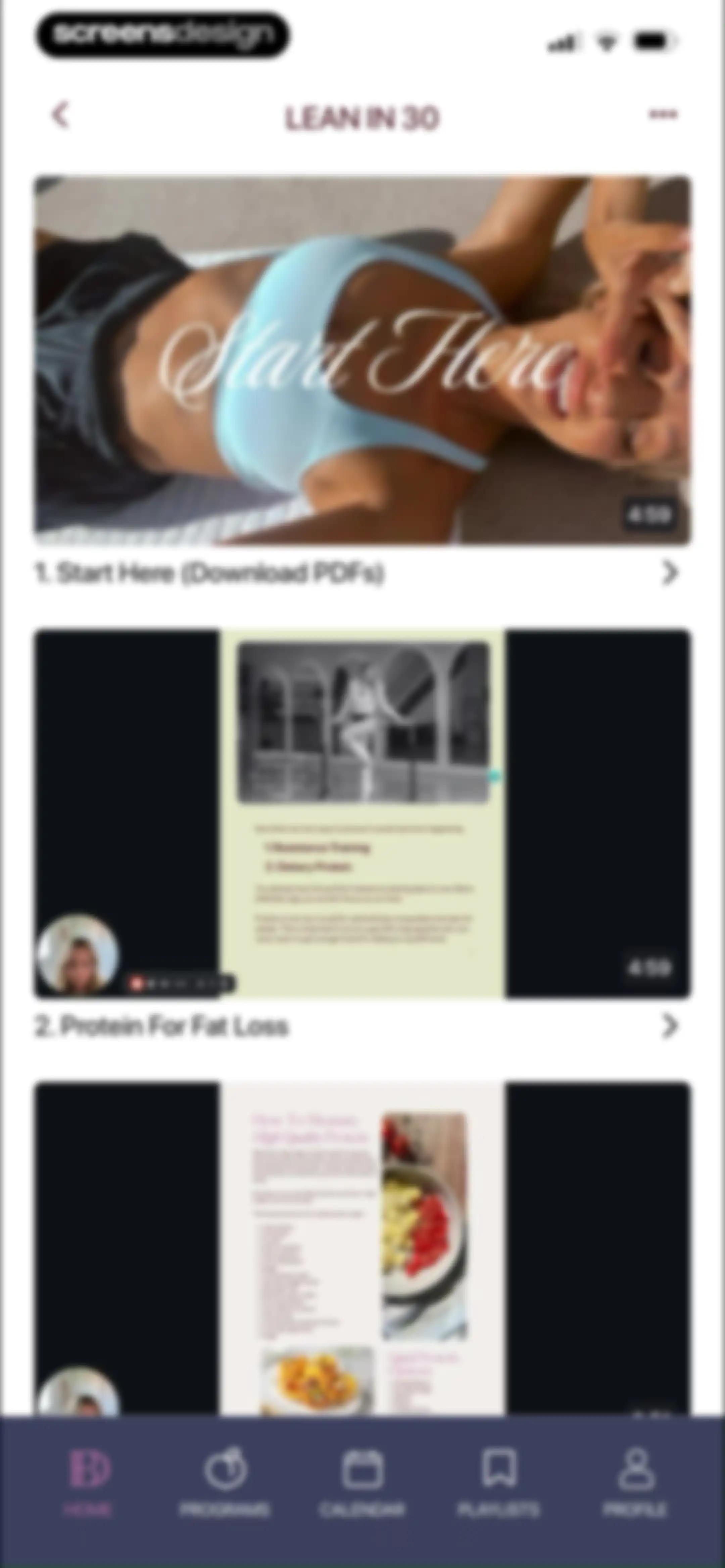 Barre Definition screen 62