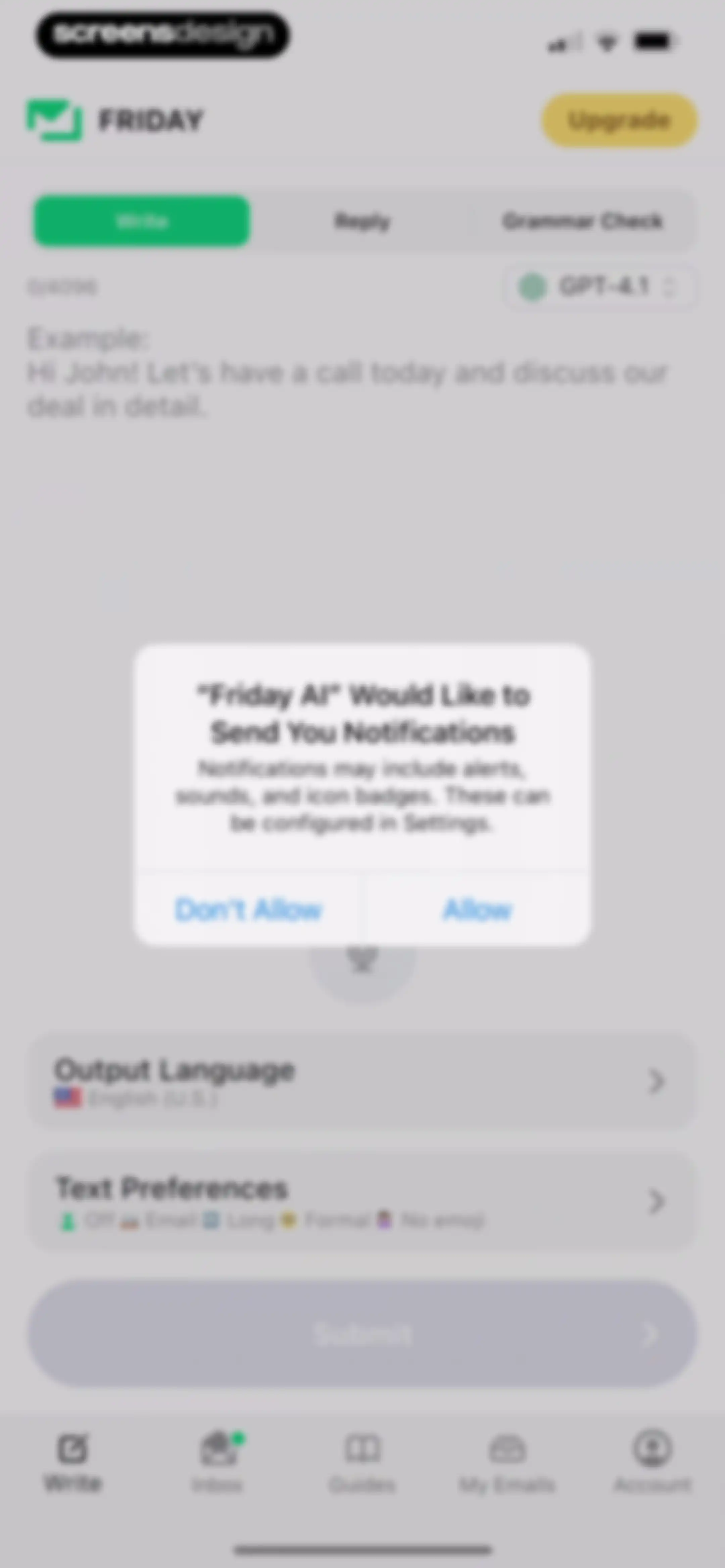 Friday AI Email Writer screen 9