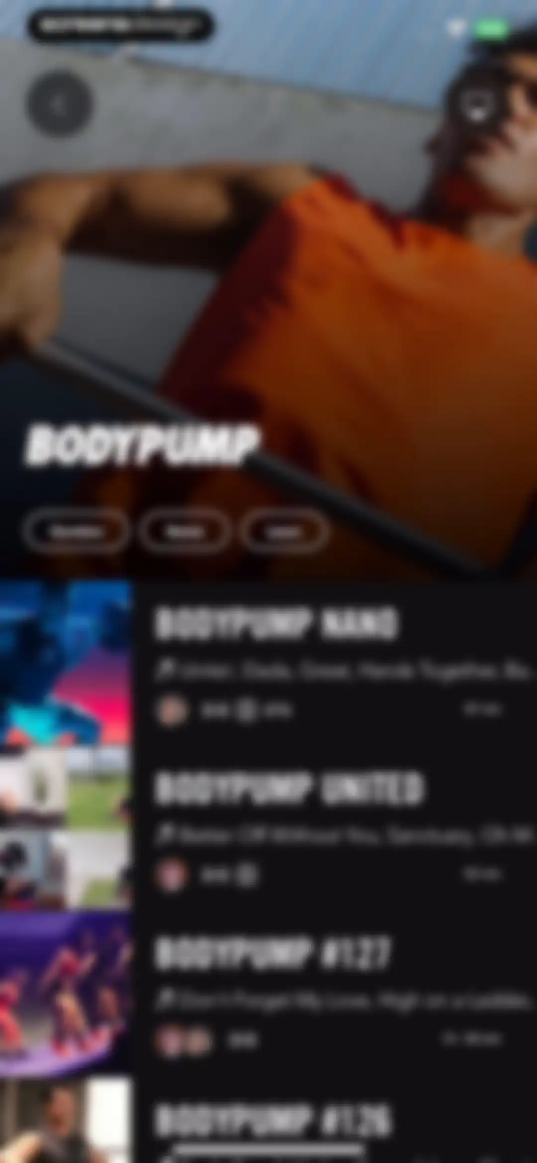 LES MILLS+: home workout app screen 26