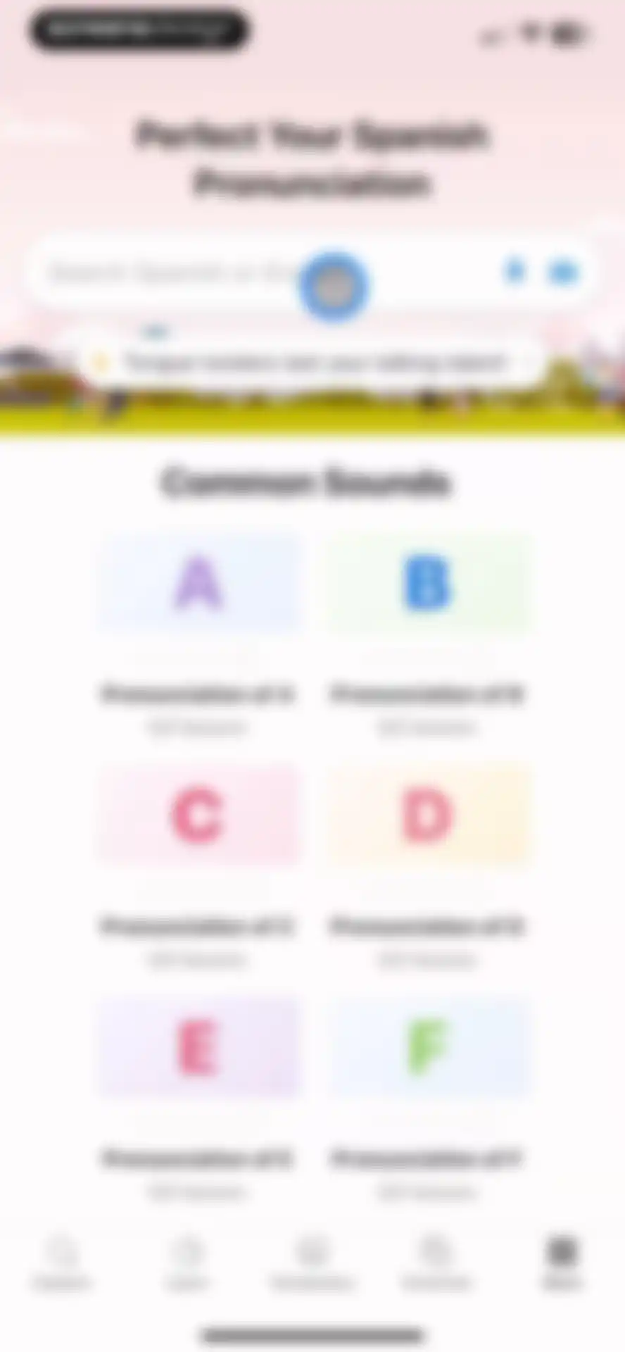 SpanishDictionary.com Learning screen 82
