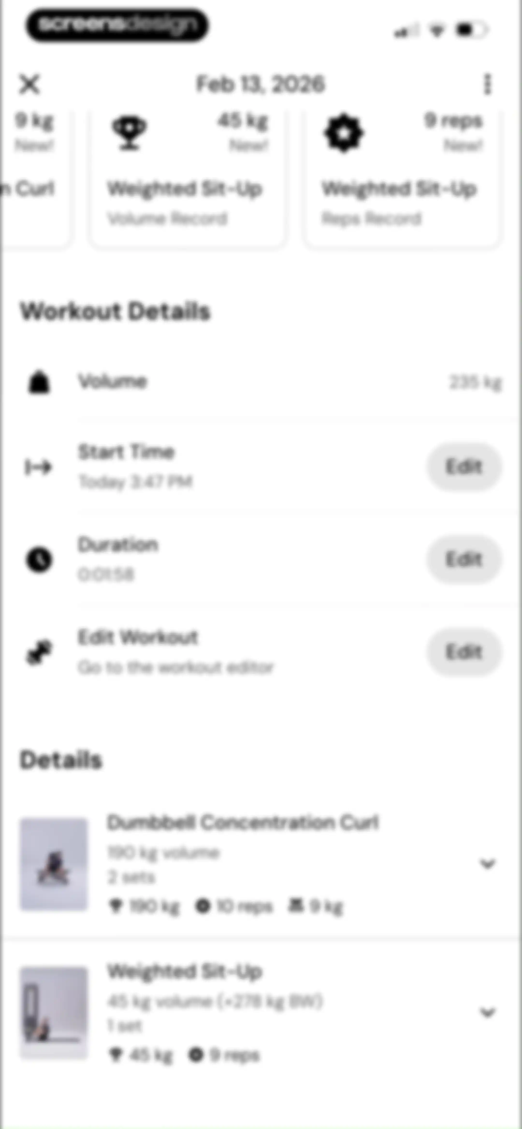 MacroFactor Workouts - Tracker screen 140