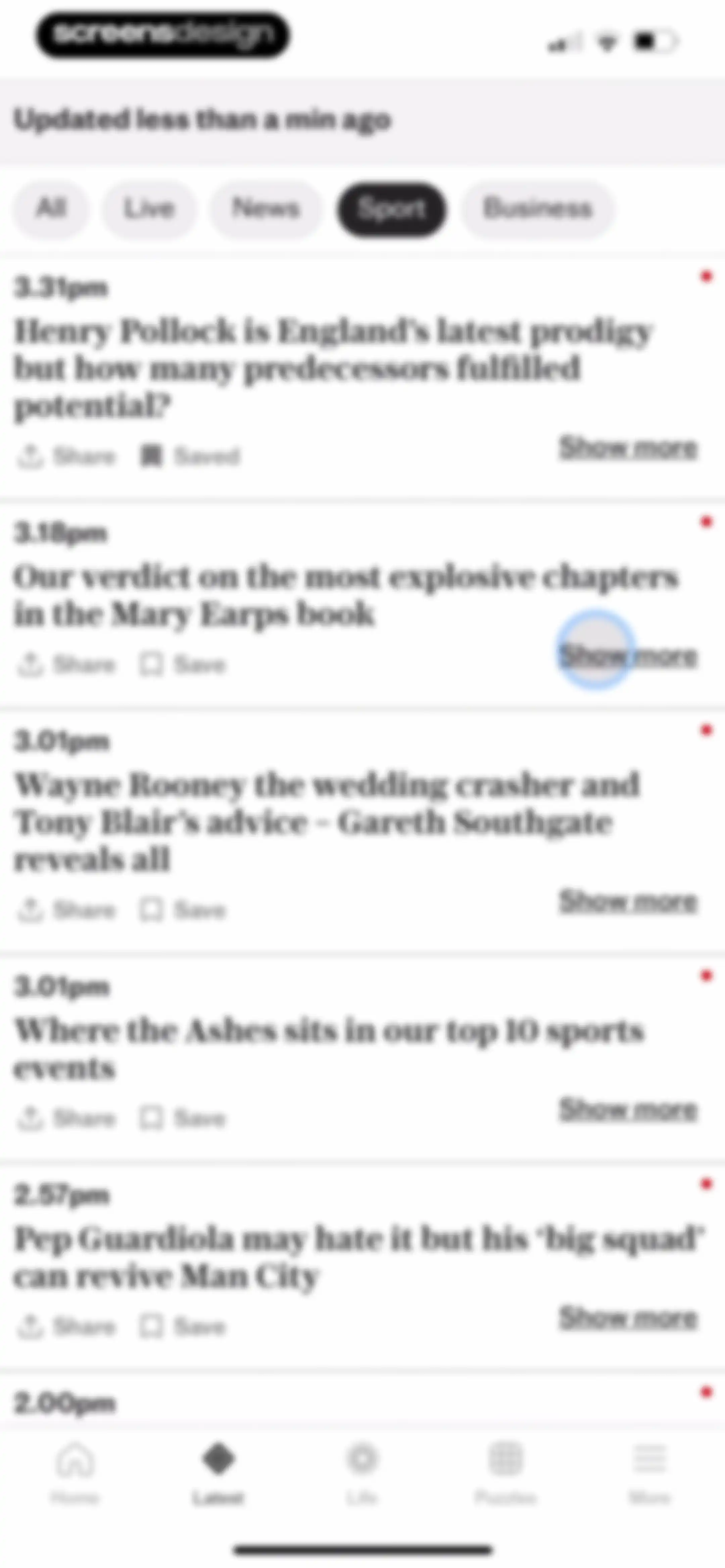 The Telegraph: UK & World News screen 46