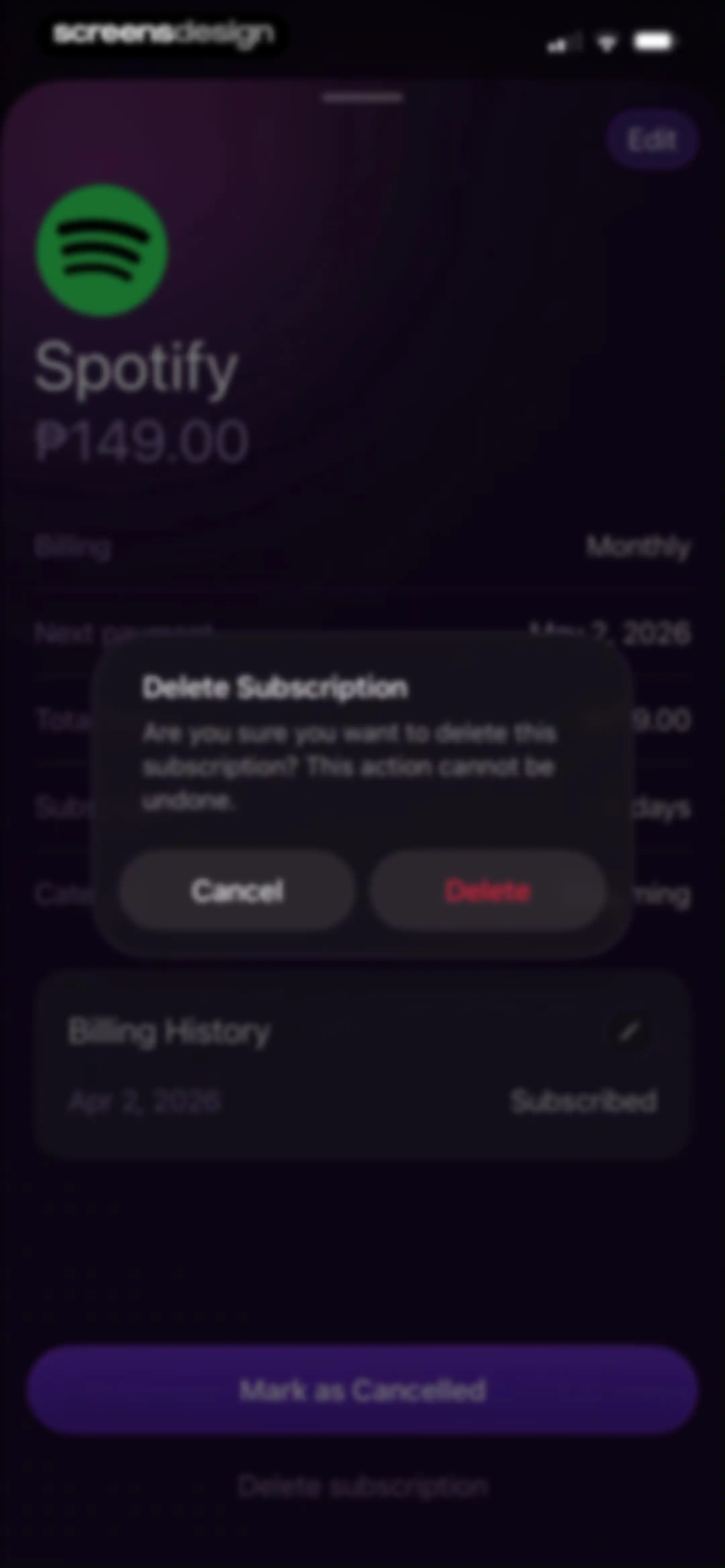 Subscription Manager: Orbit screen 41