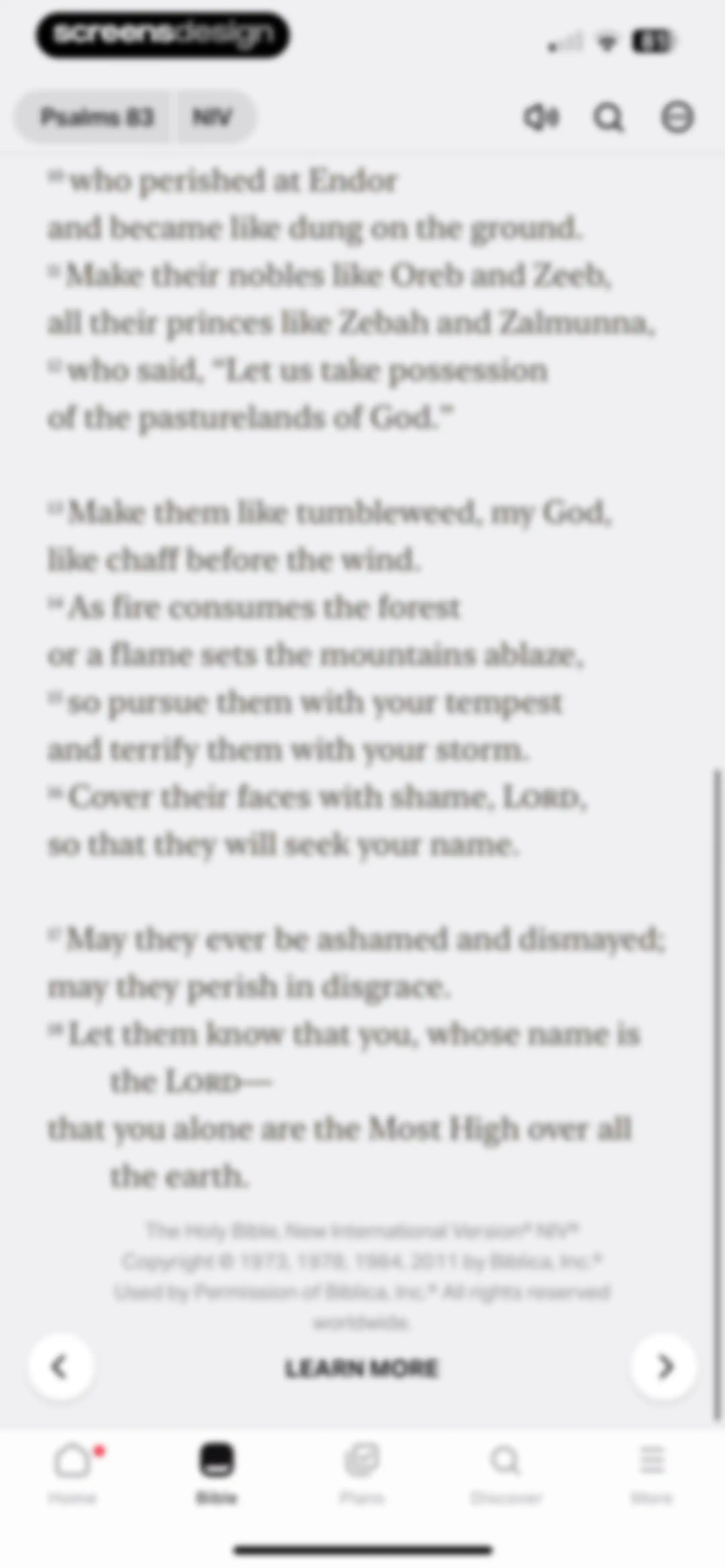 Bible screen 95