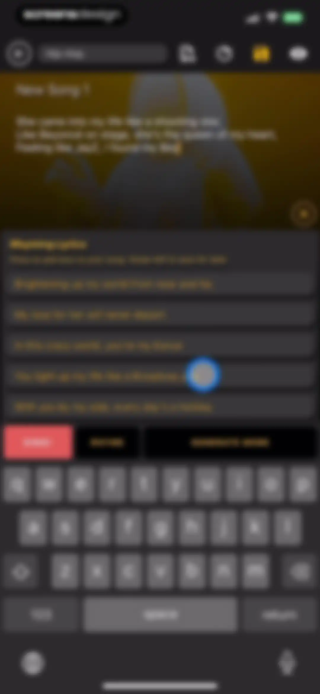 GhostWriter AI Lyrics screen 17
