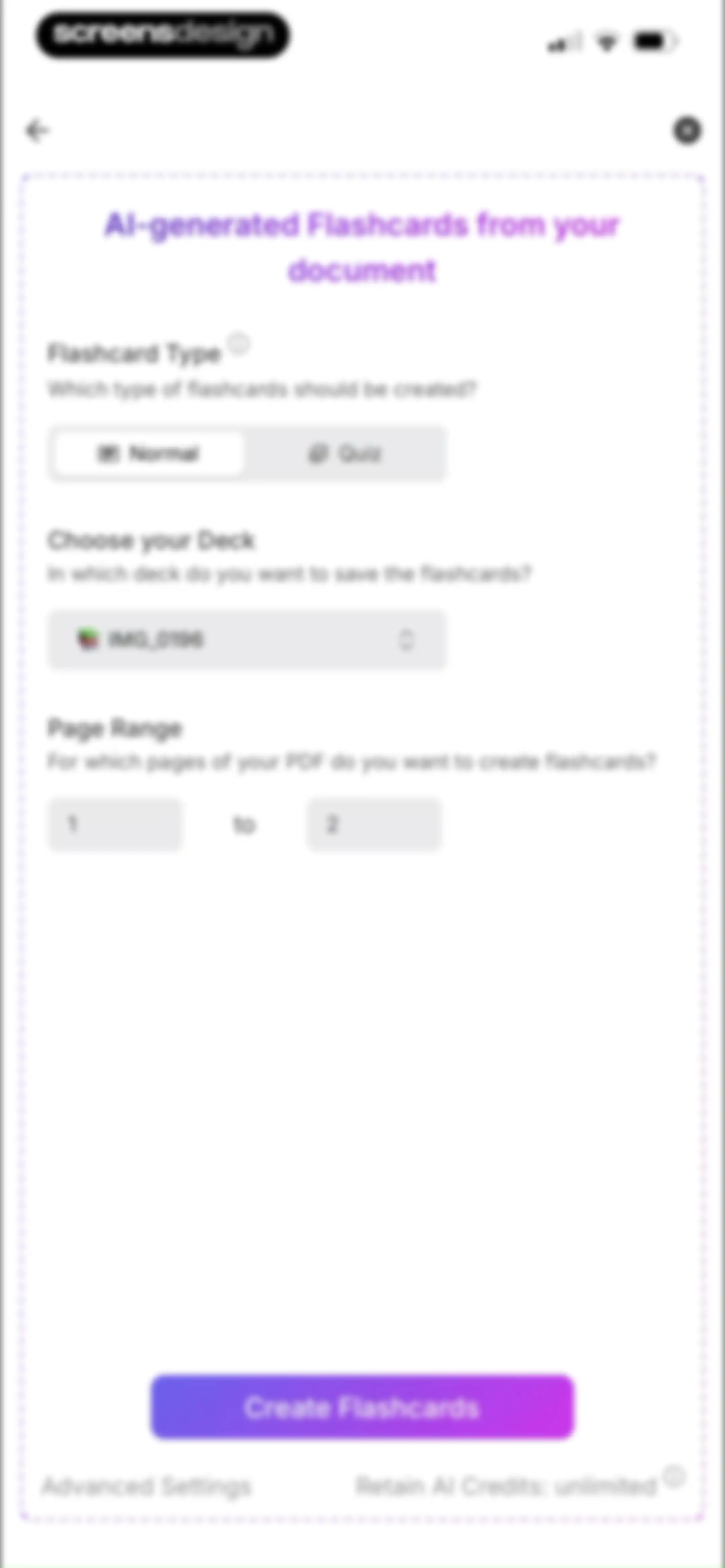 Retain Cards: AI Flashcards screen 91