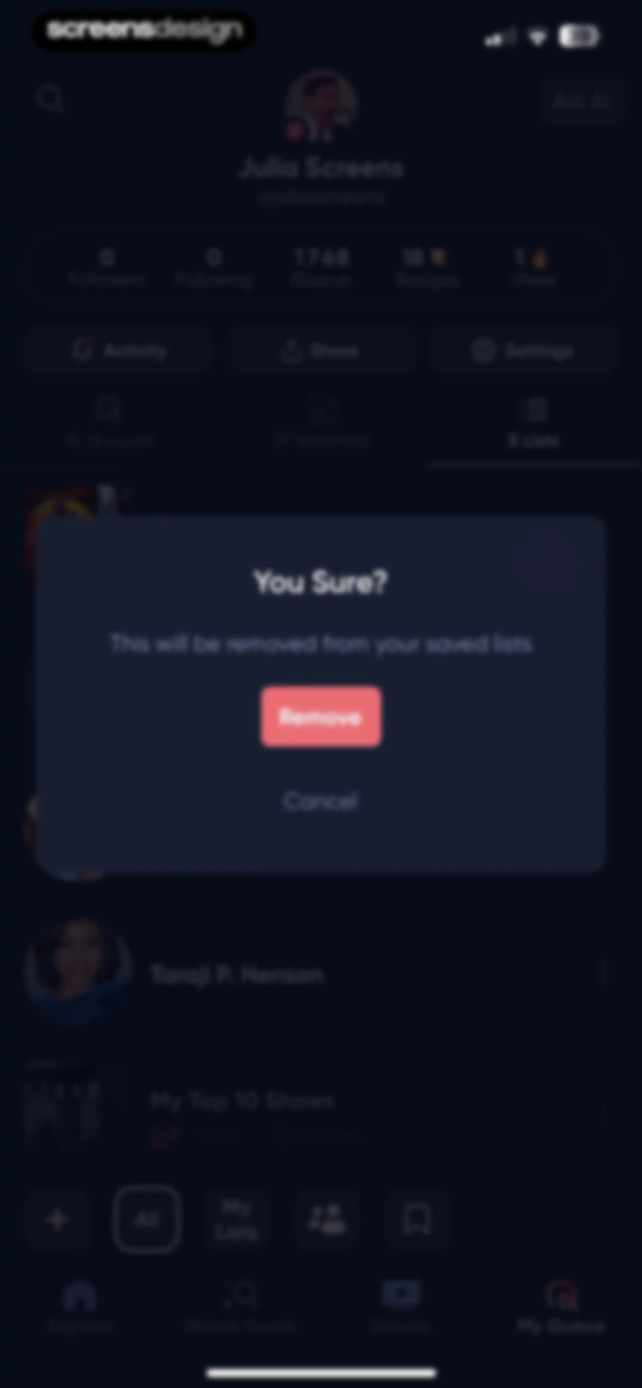 Queue - Find Movies & Shows screen 143