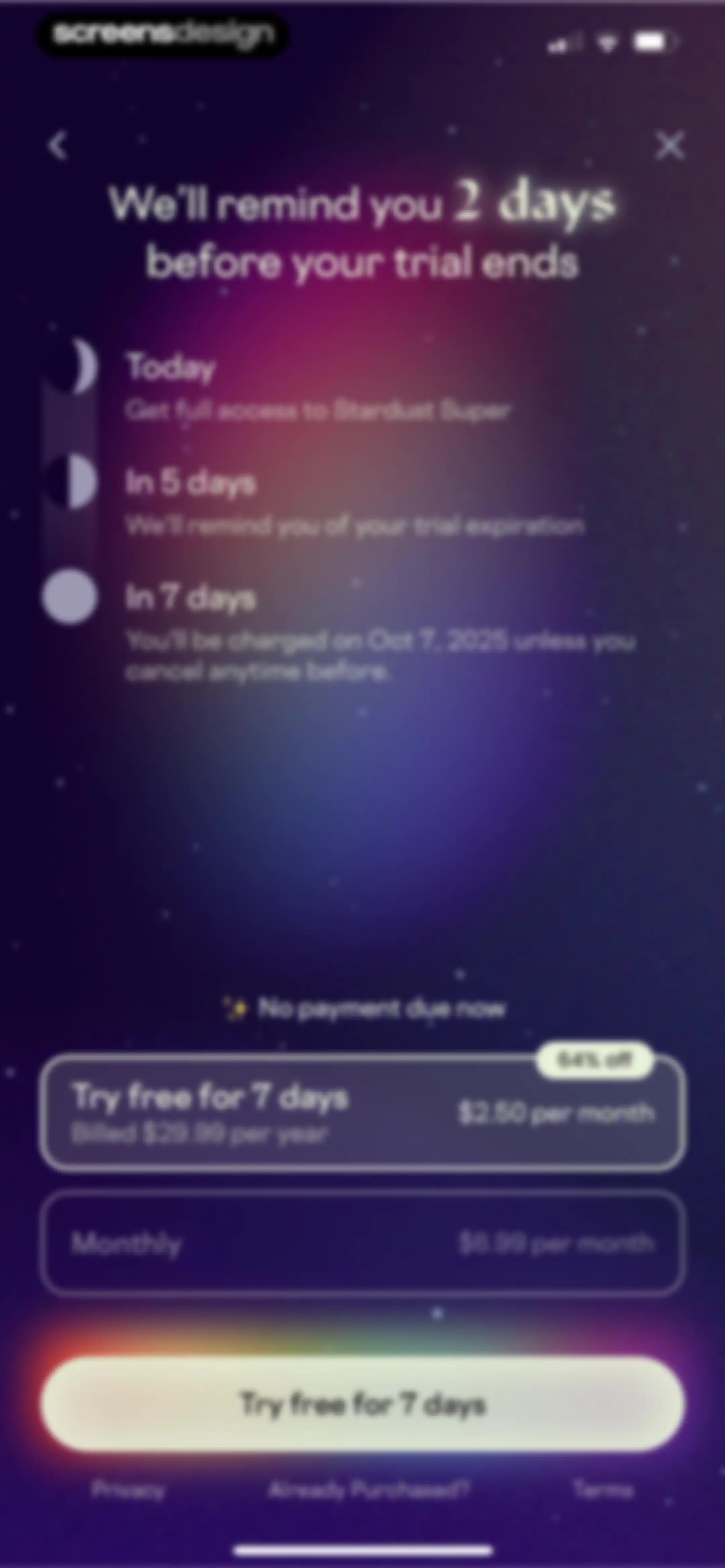 Stardust Period Tracker screen 26