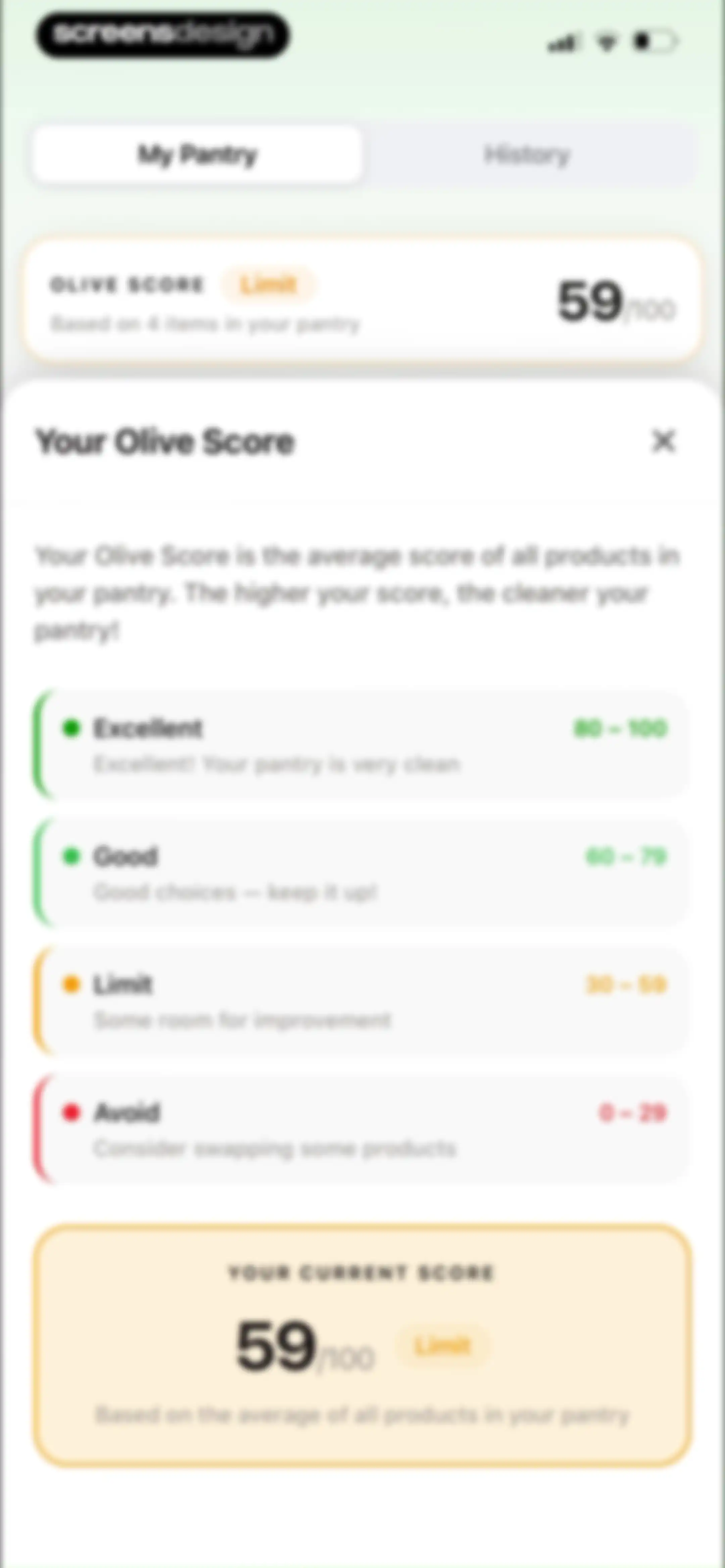 Olive: Food & Cosmetic Scanner screen 106