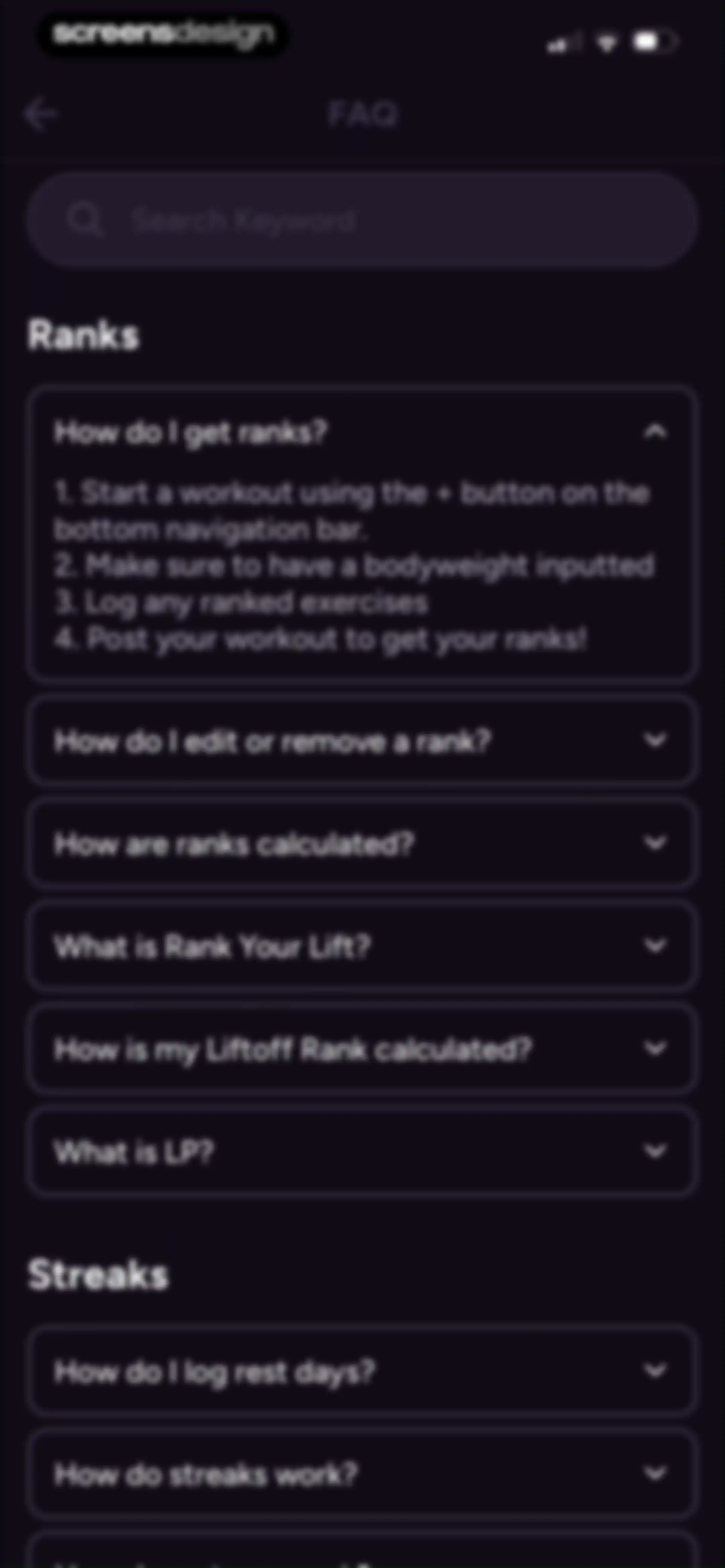 Liftoff - Ranked Gym Workouts screen 247