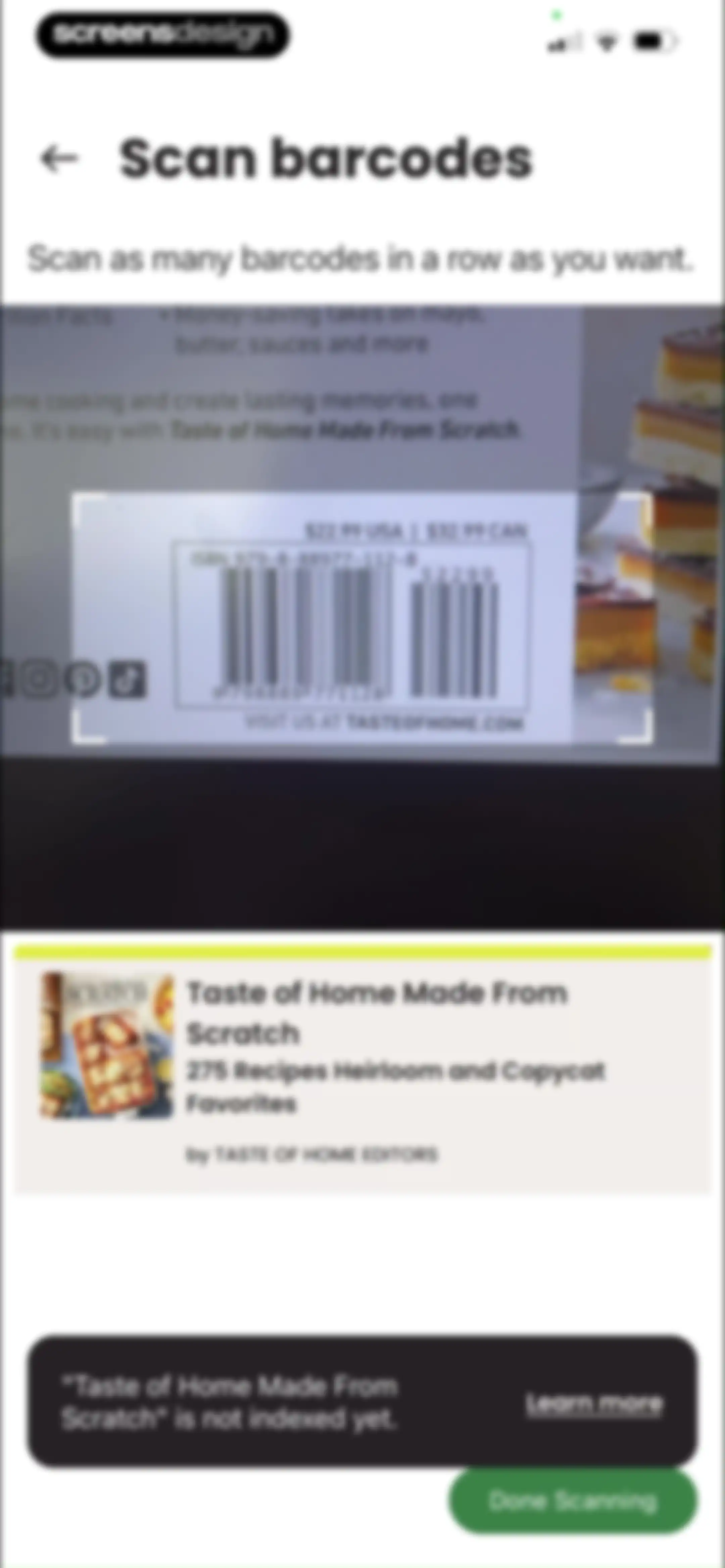 CookShelf: Search Cookbooks screen 26