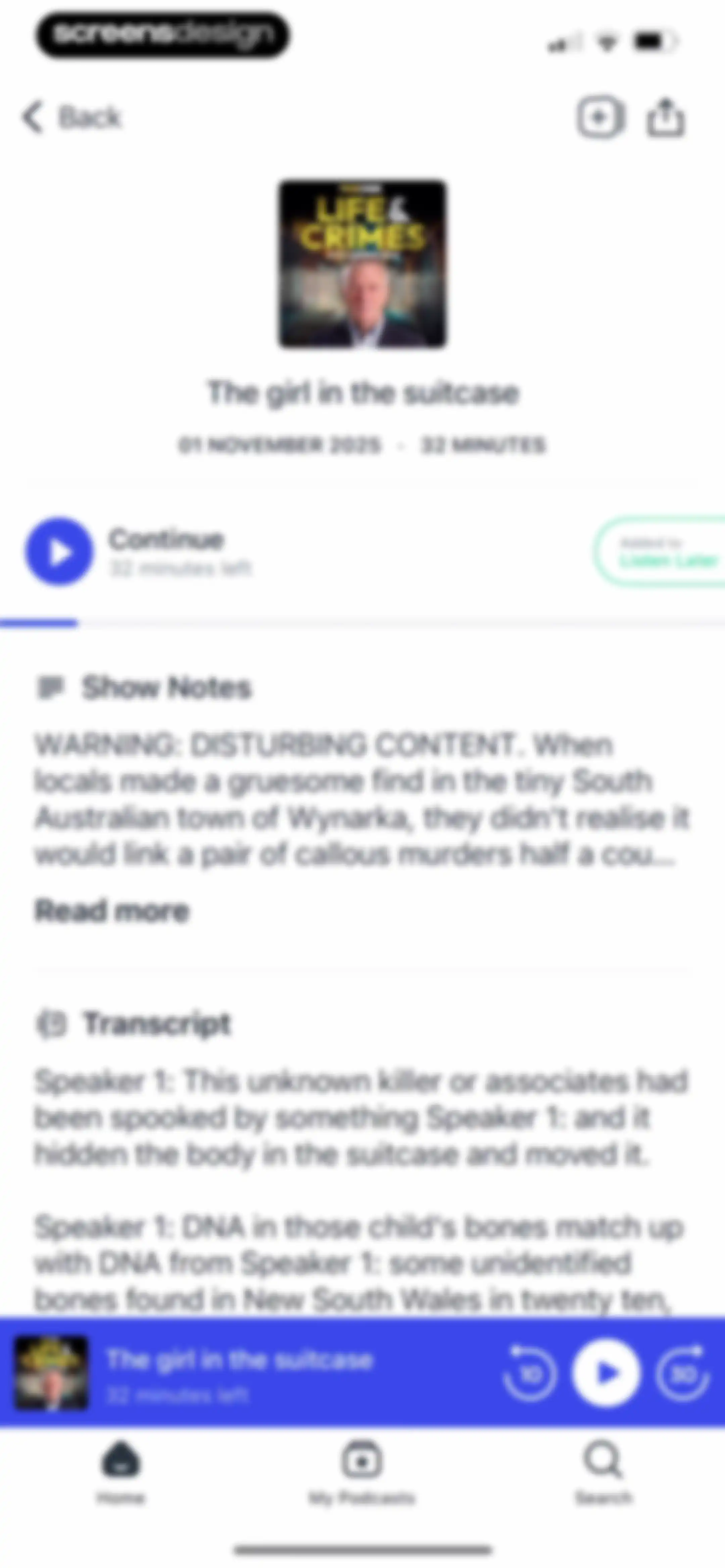 Podcast App screen 18