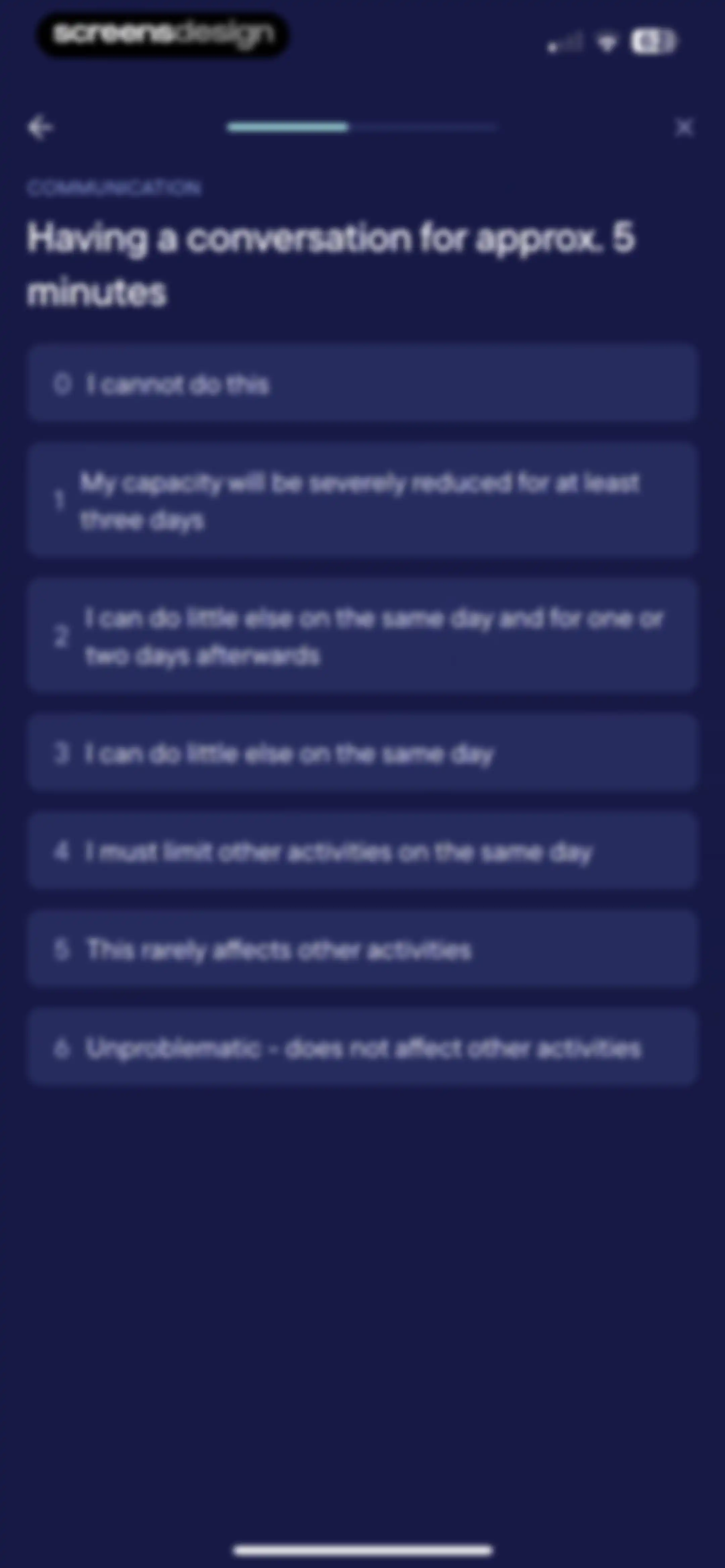 Visible: Pacing for illness screen 73