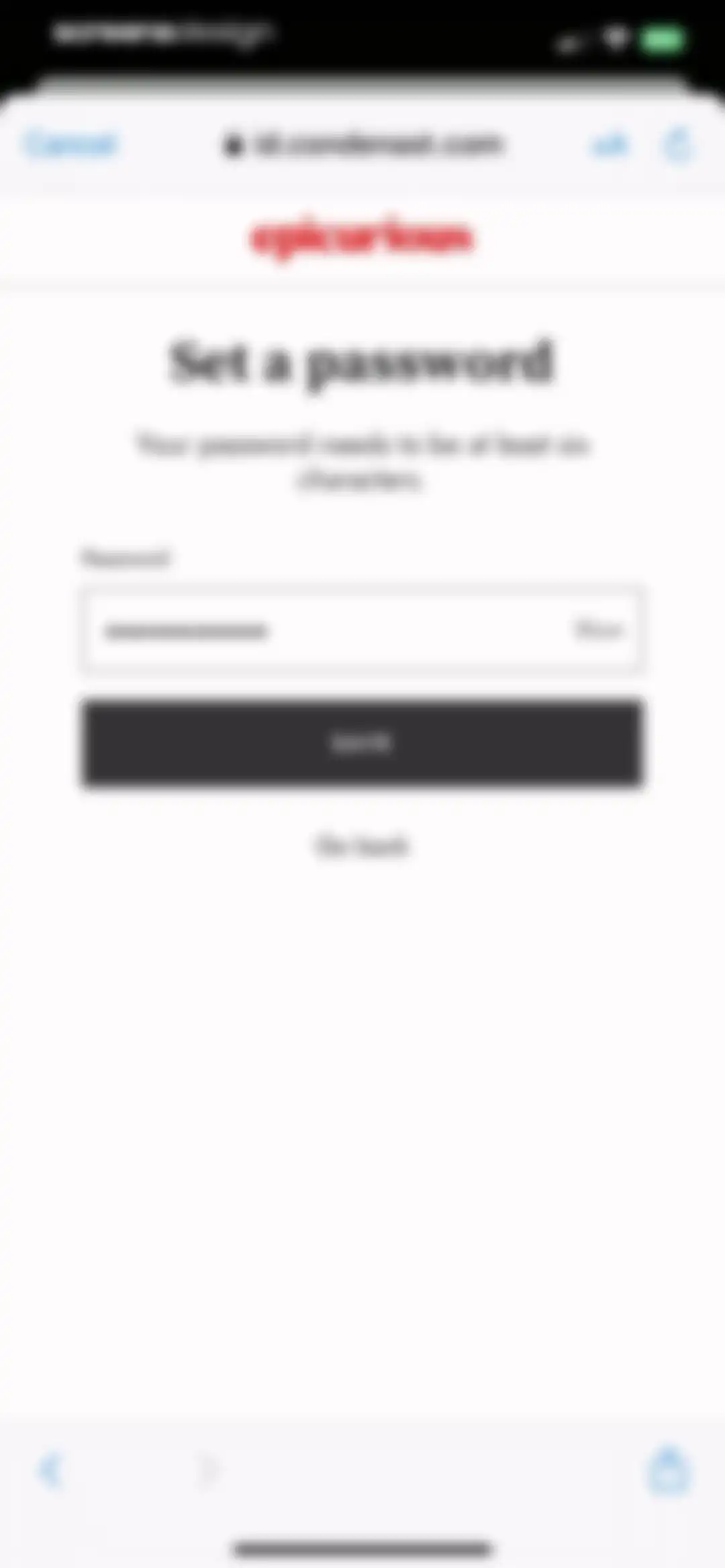 Epicurious screen 7