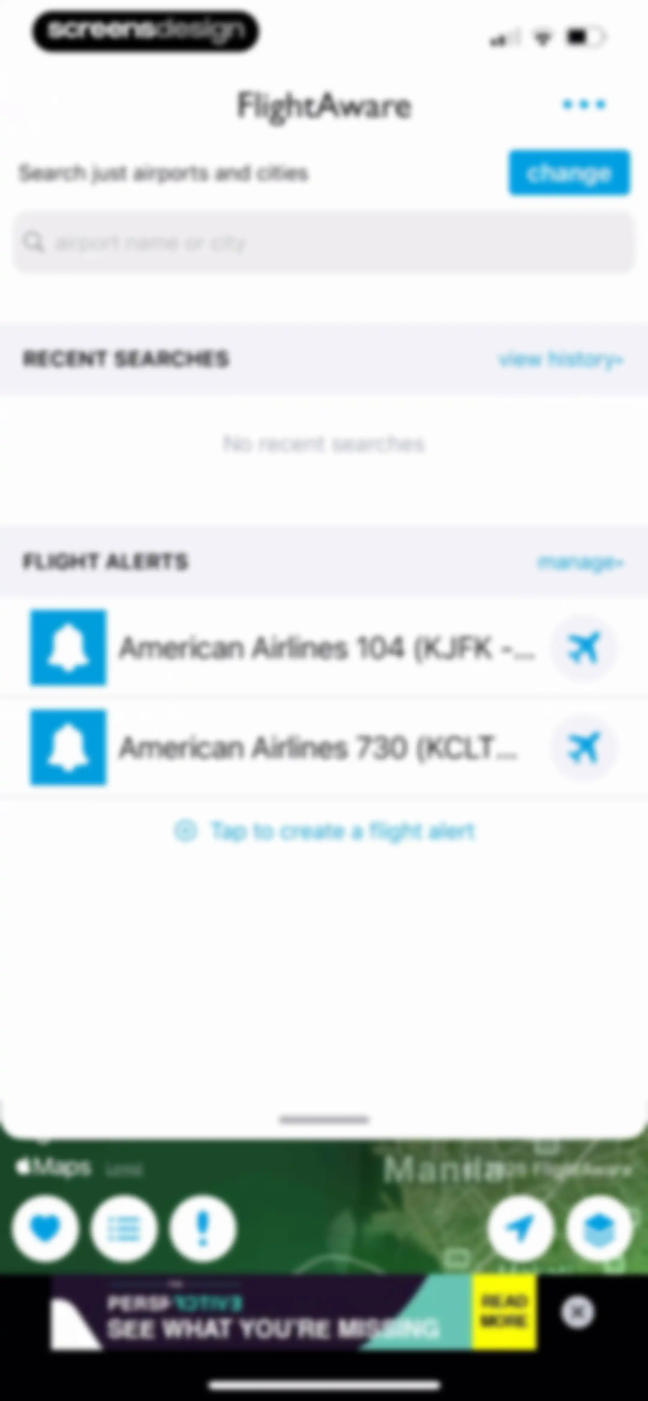 FlightAware Flight Tracker screen 91