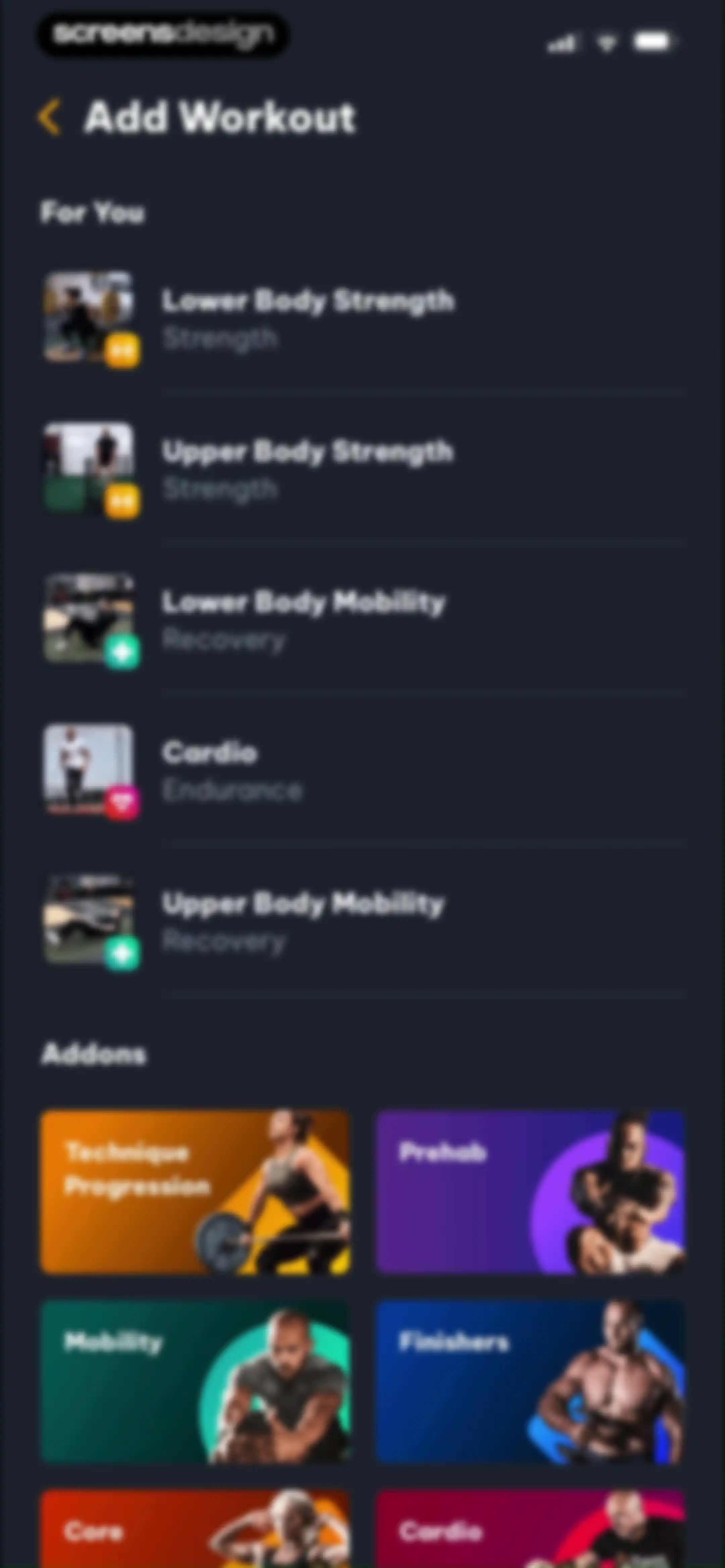 Peak Strength screen 53