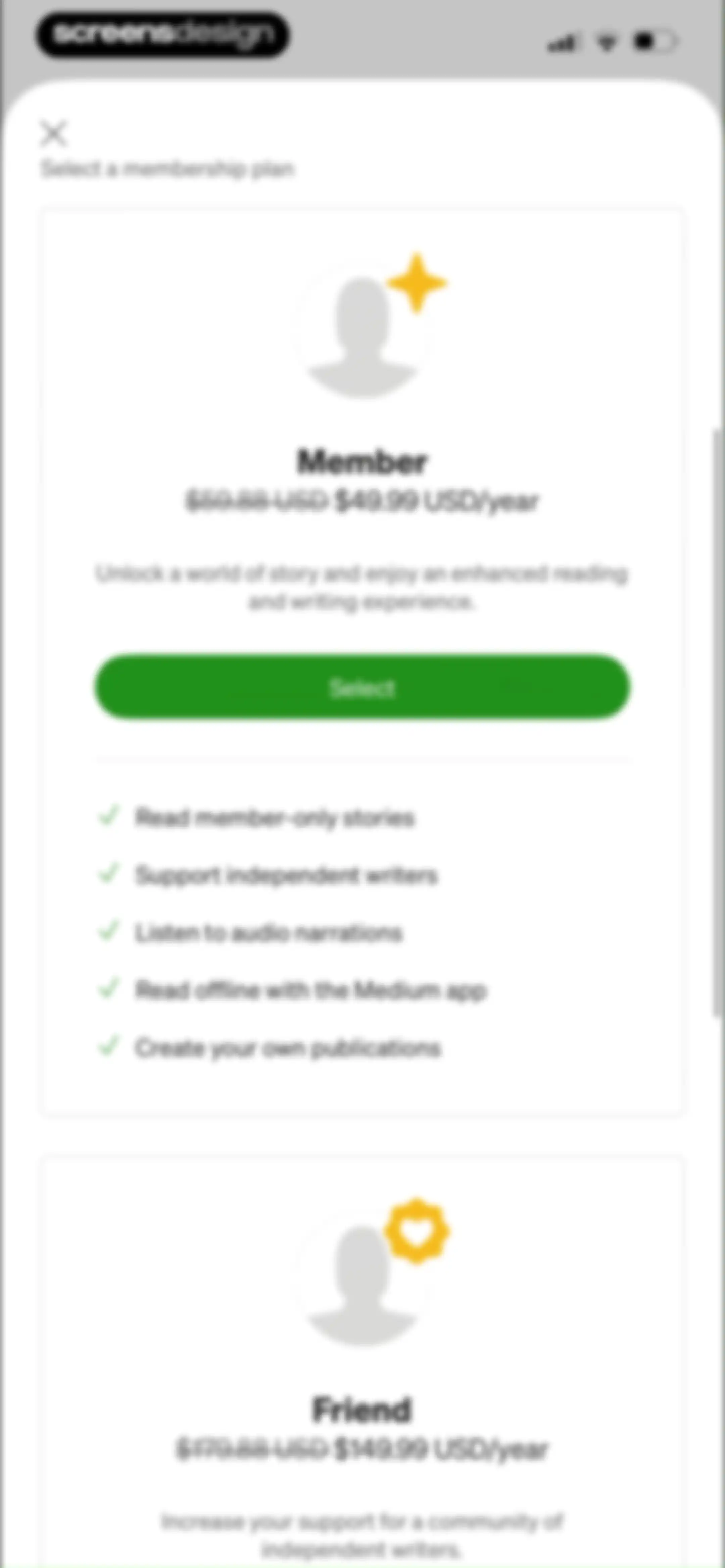 Medium: Read & Write Stories screen 14