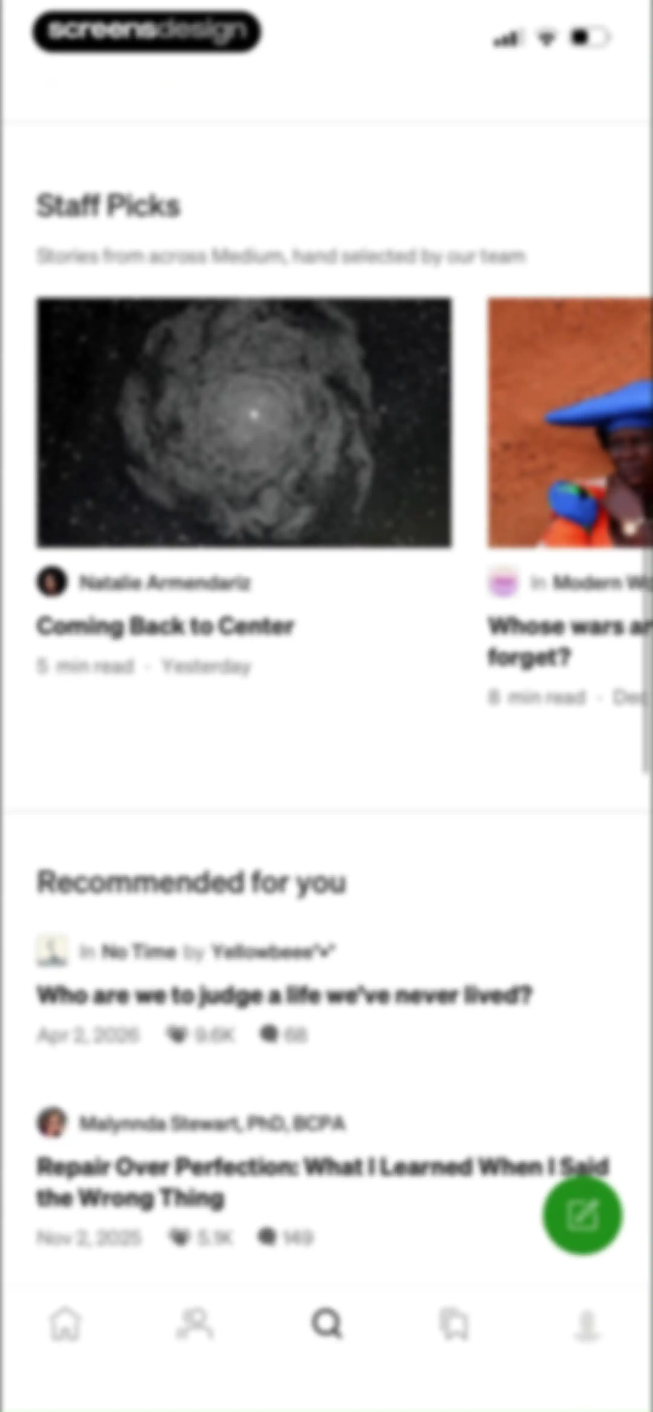 Medium: Read & Write Stories screen 92