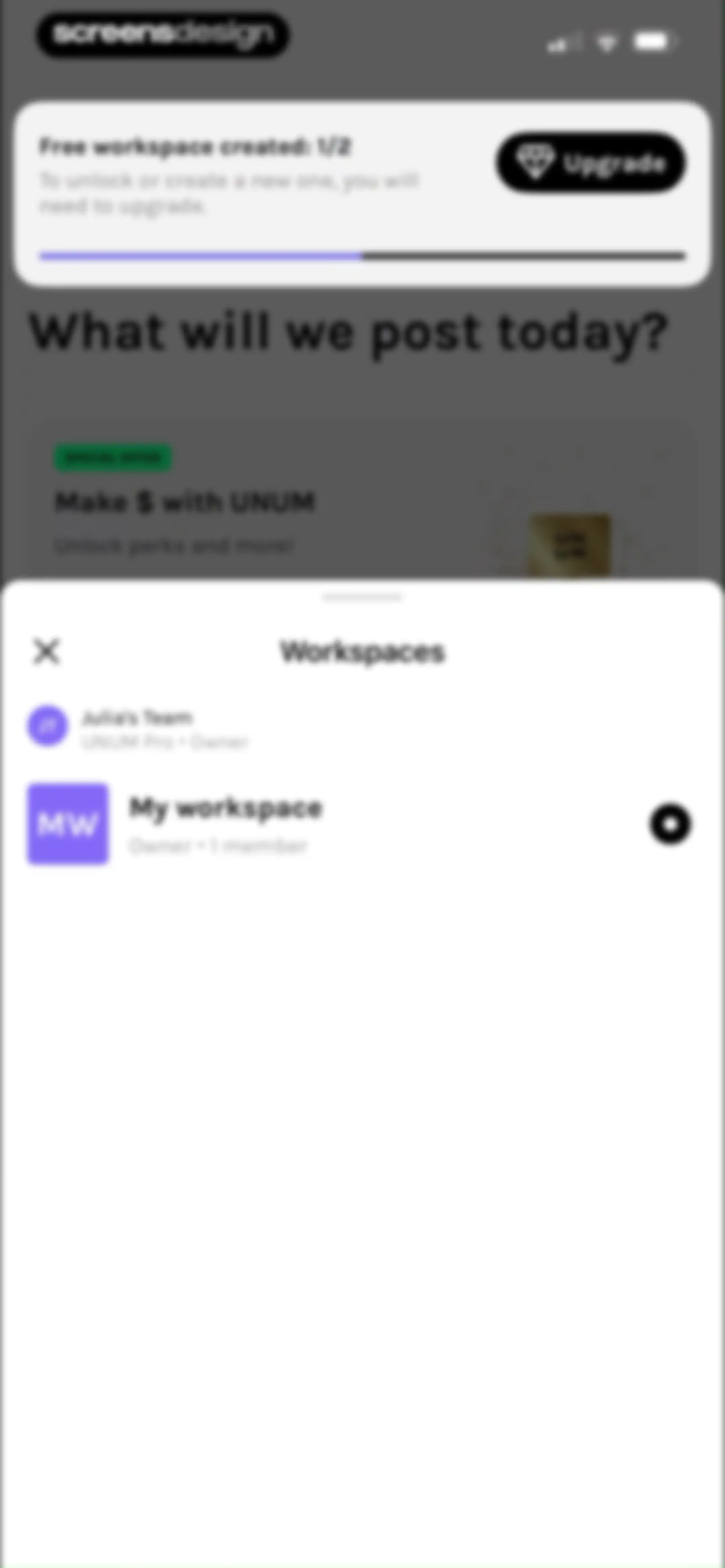 UNUM — Layout & Feed Preview screen 128