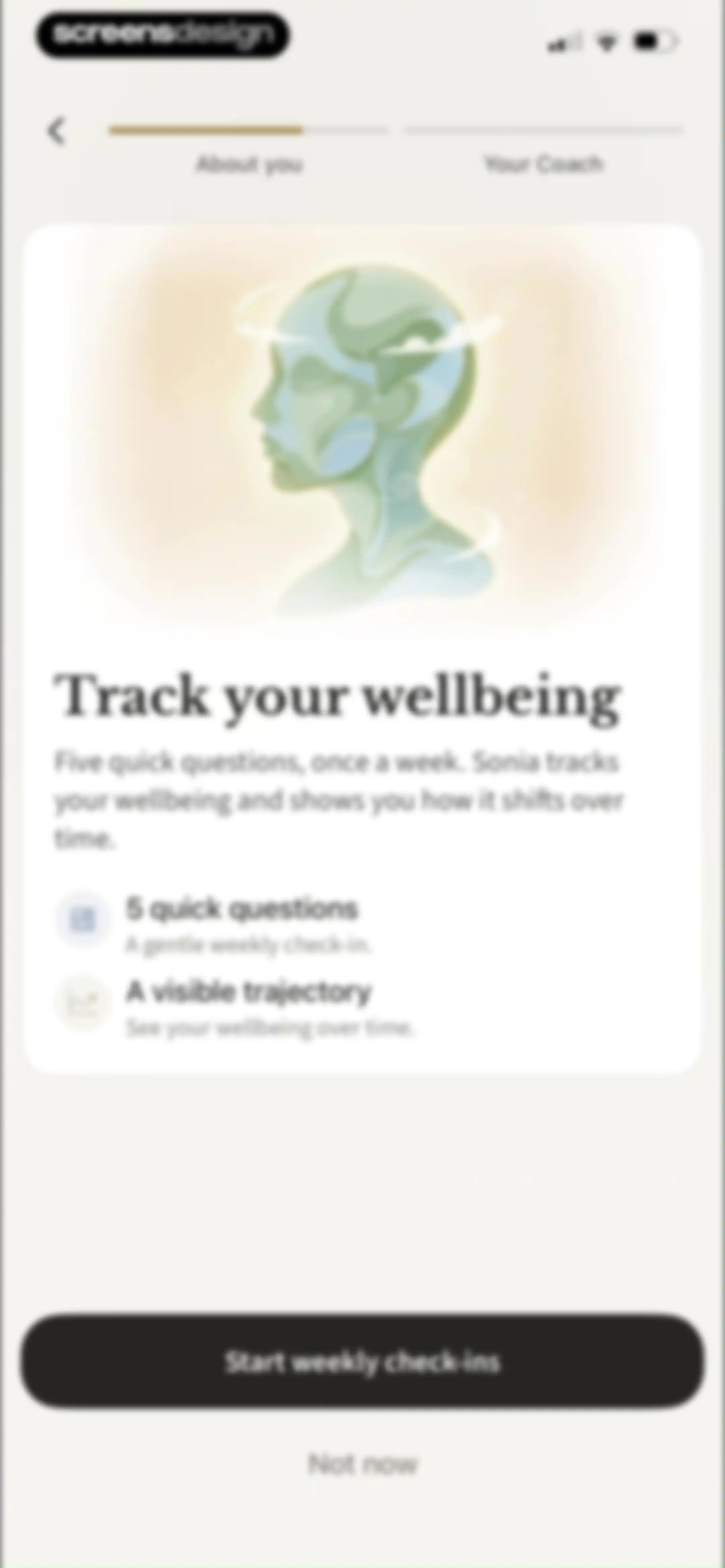 Sonia: AI for Mental Health screen 13