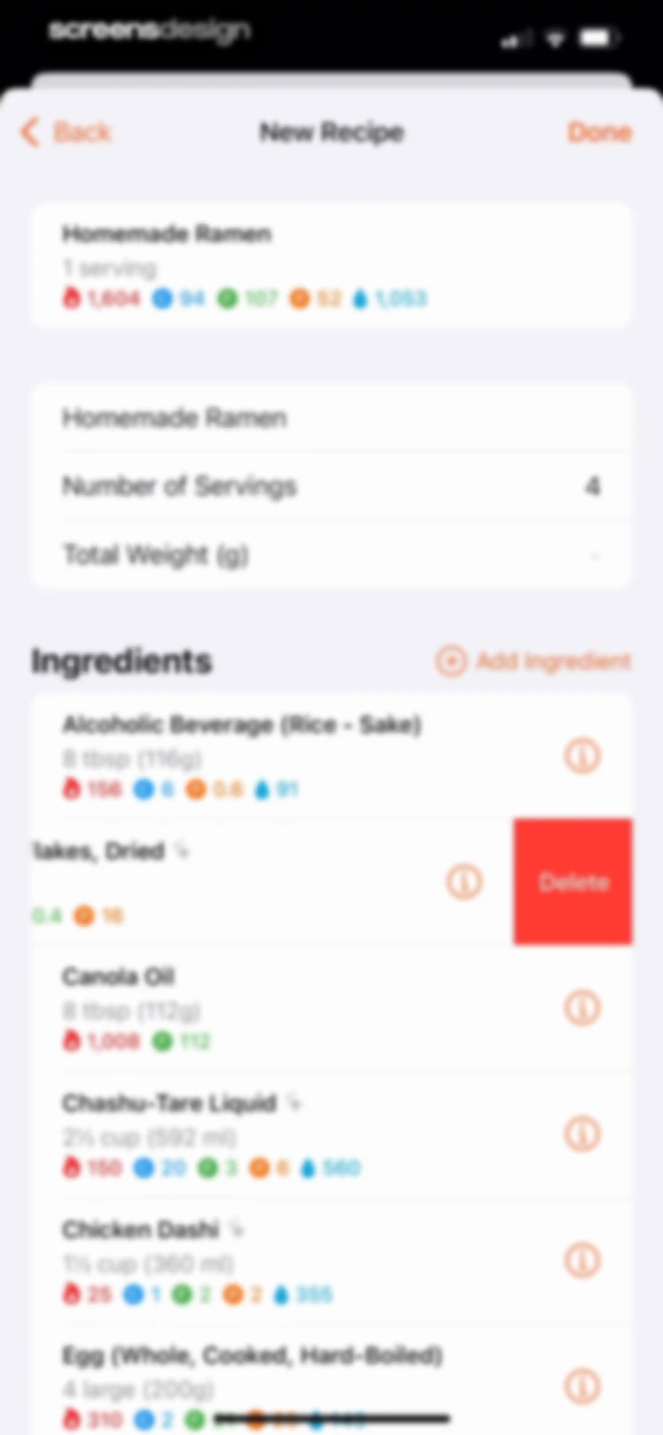 Nutrition Tracker: Foodnoms screen 96