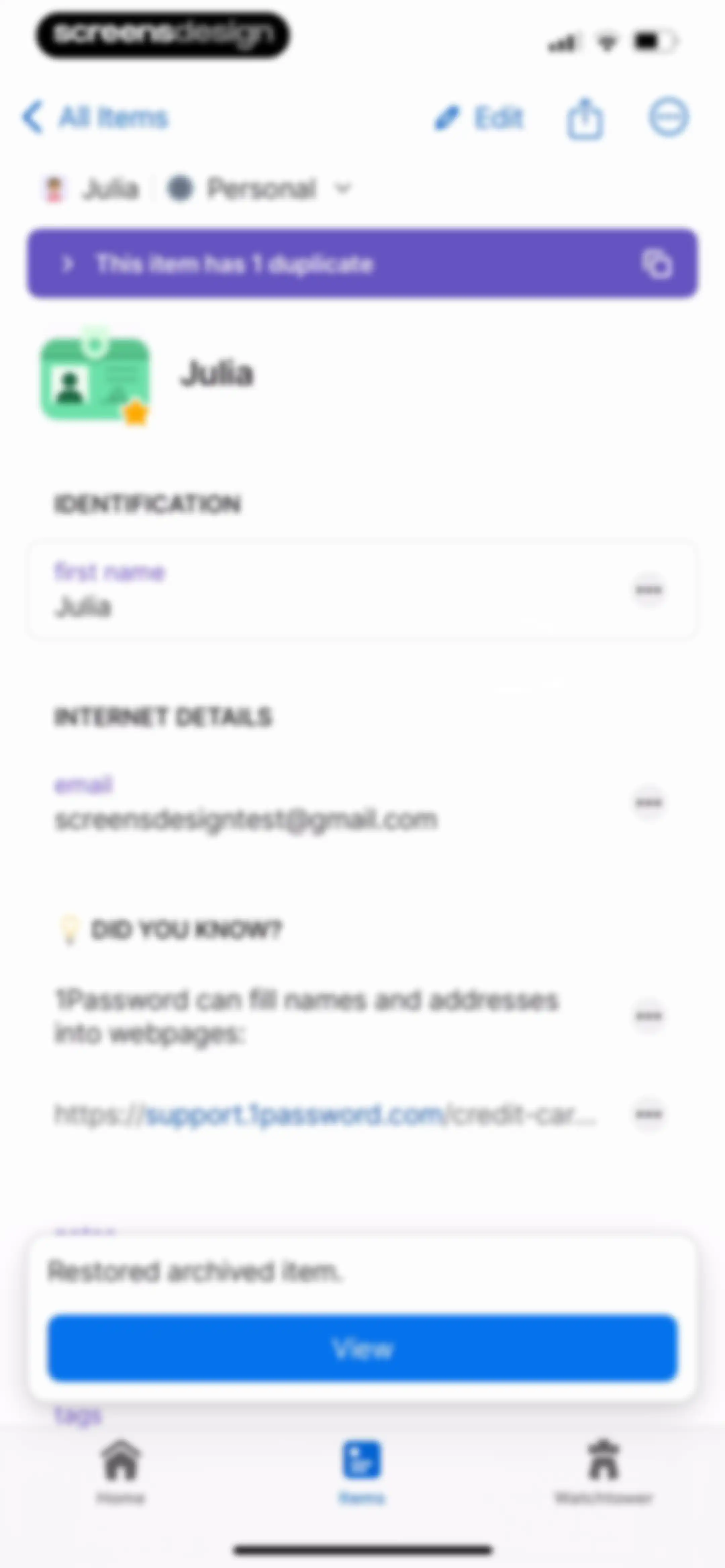 1Password: Password Manager screen 91