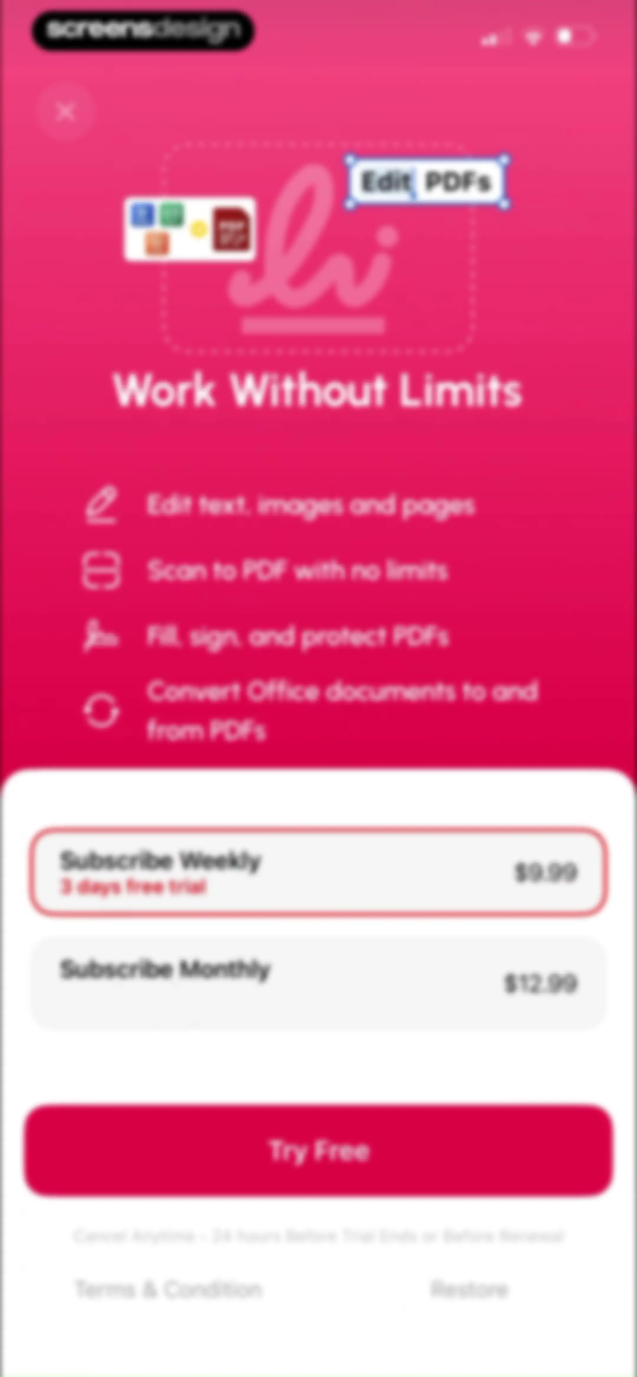 PDF Editor: Read, Scan & Sign screen 9