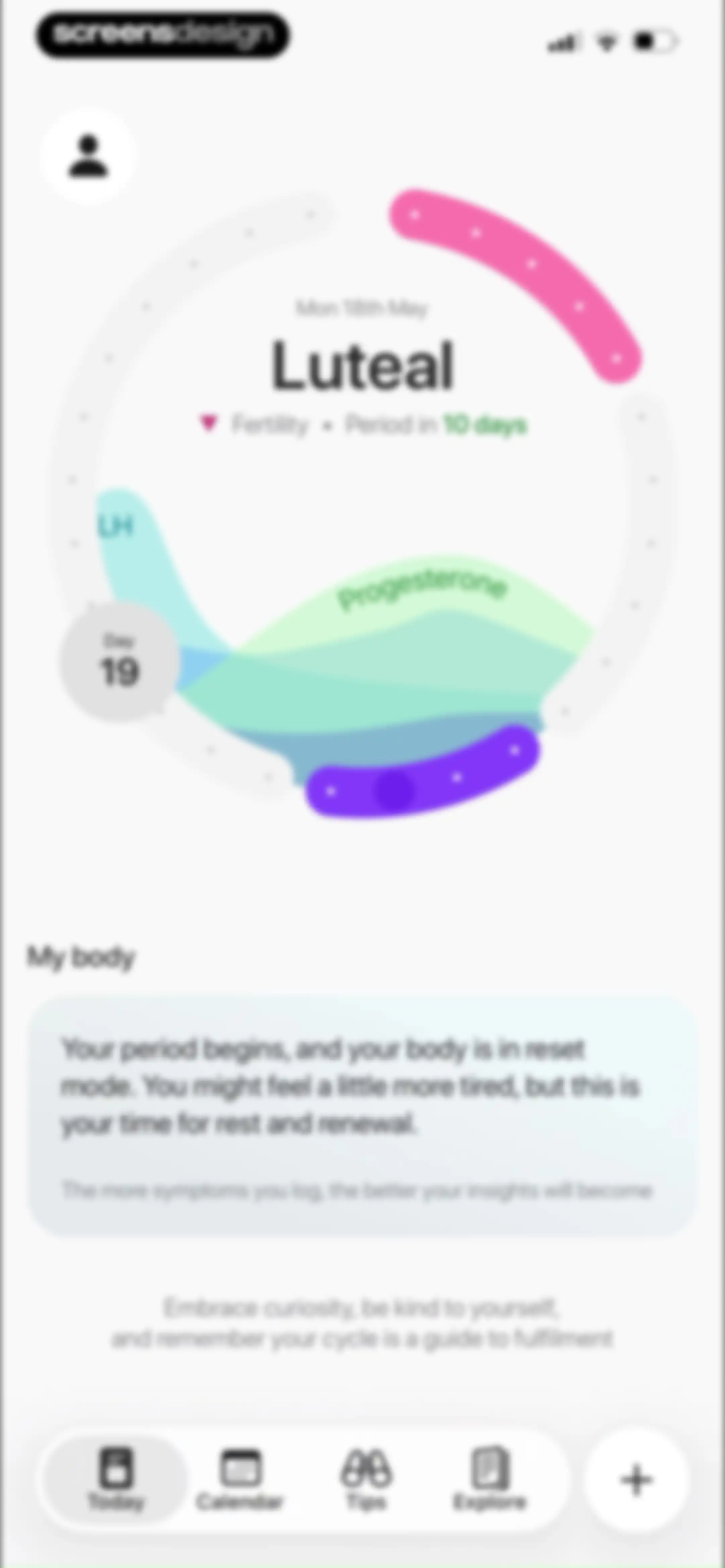 Harmony: Cycle Syncing, Period screen 99