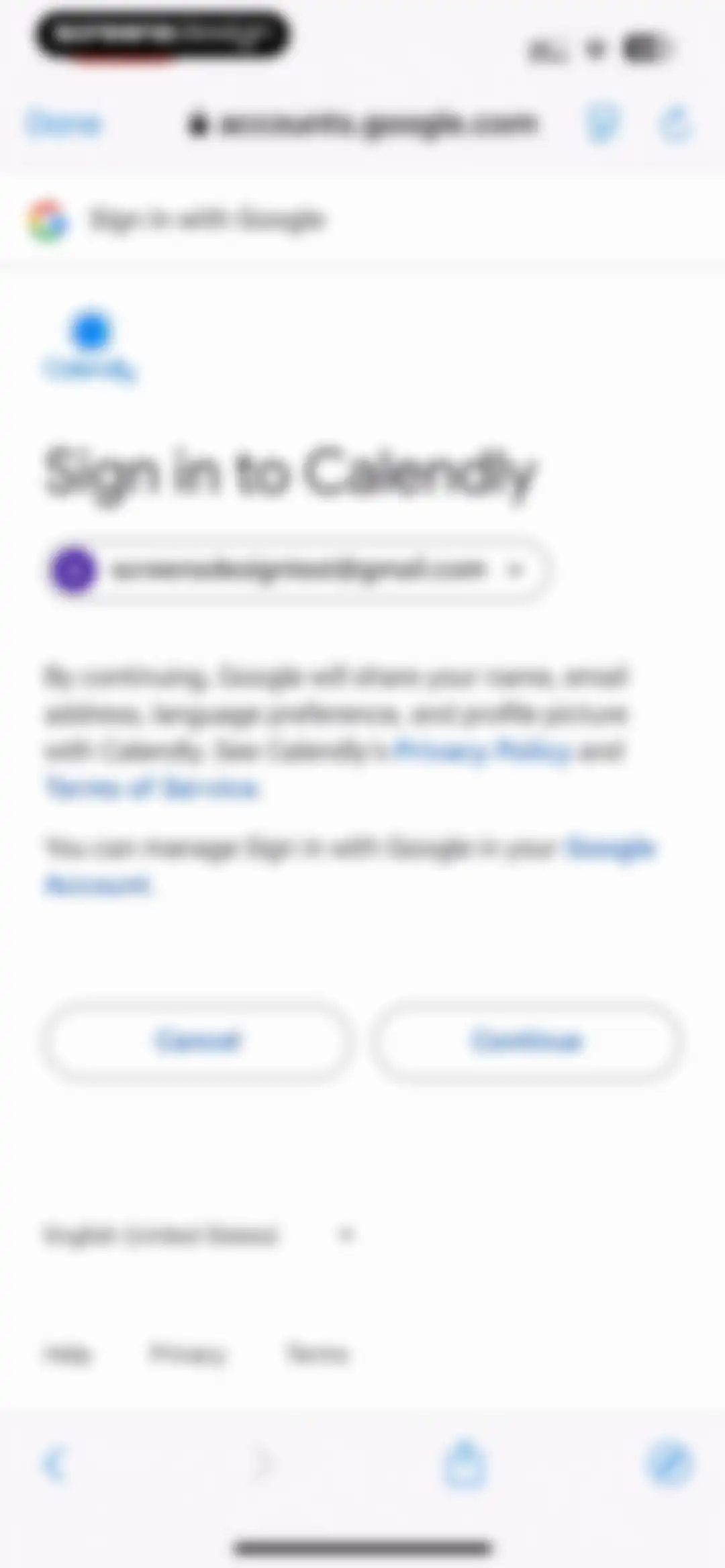 Calendly Mobile screen 7