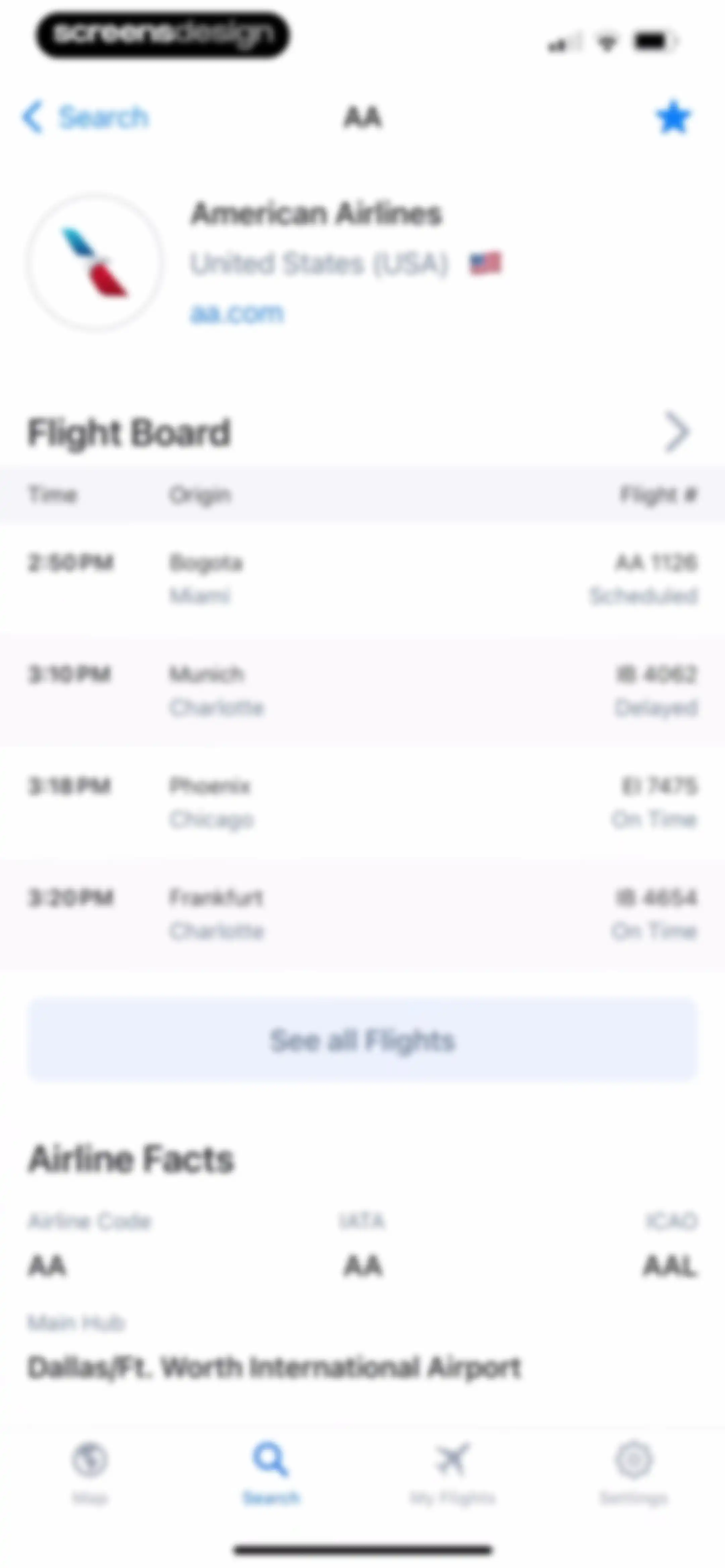 Flight Tracker + screen 73
