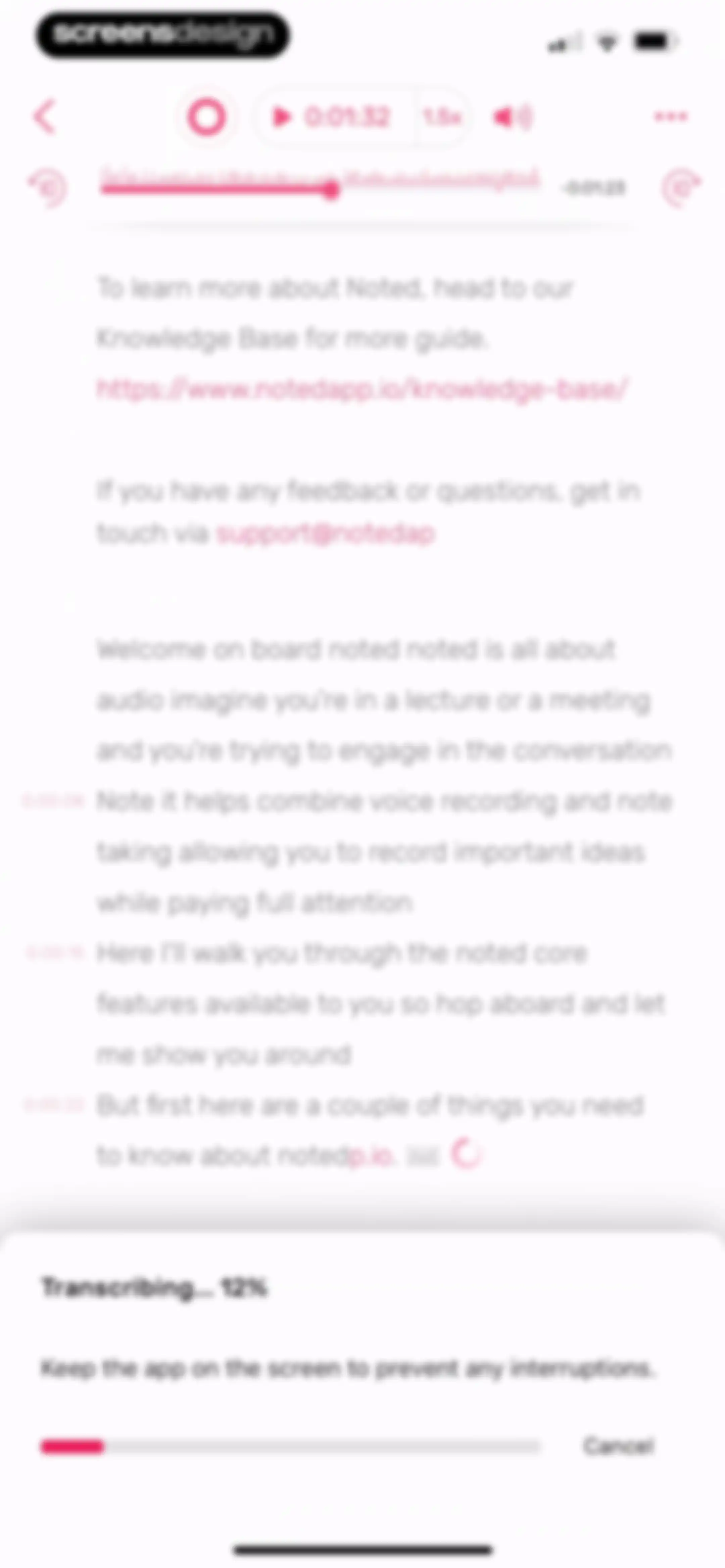 Noted: Record & AI Transcribe screen 45