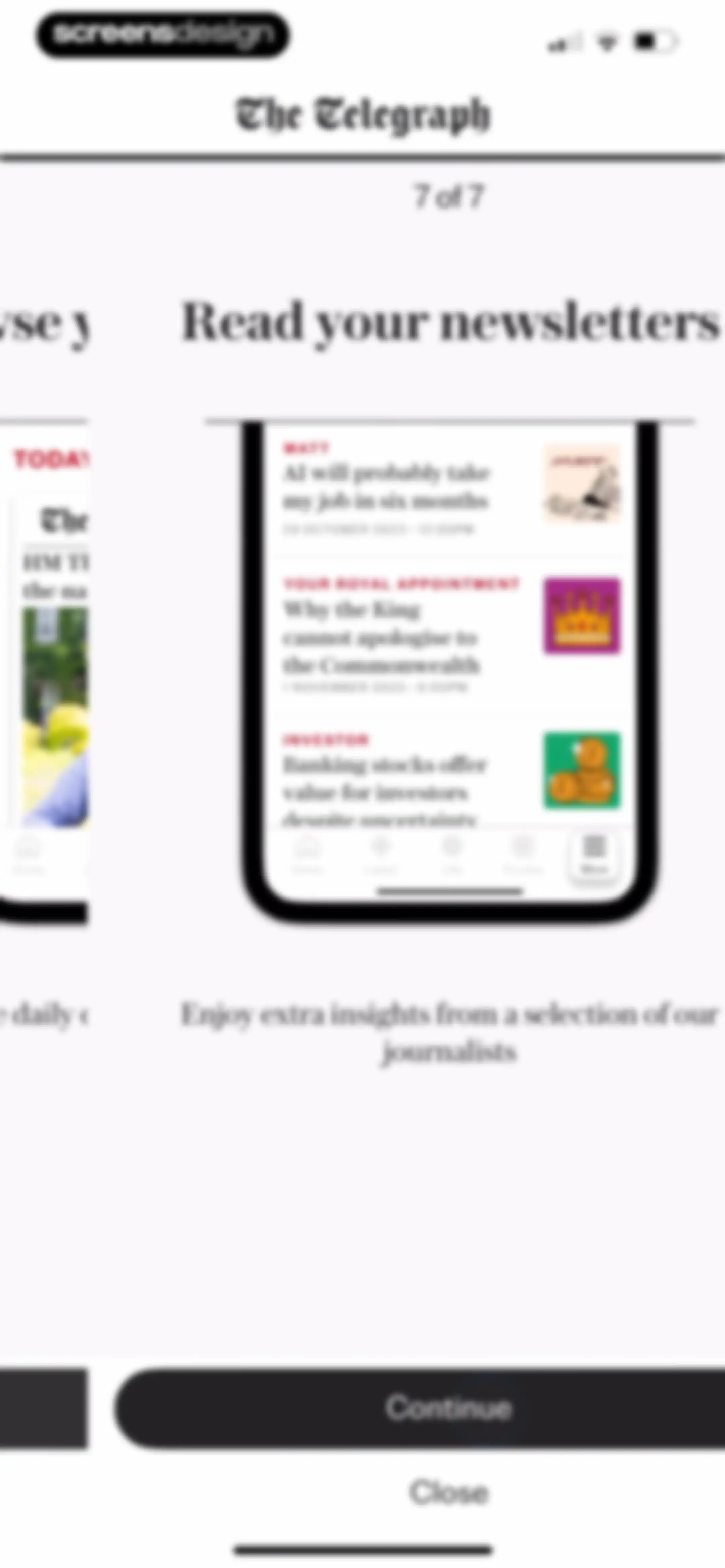The Telegraph: UK & World News screen 13