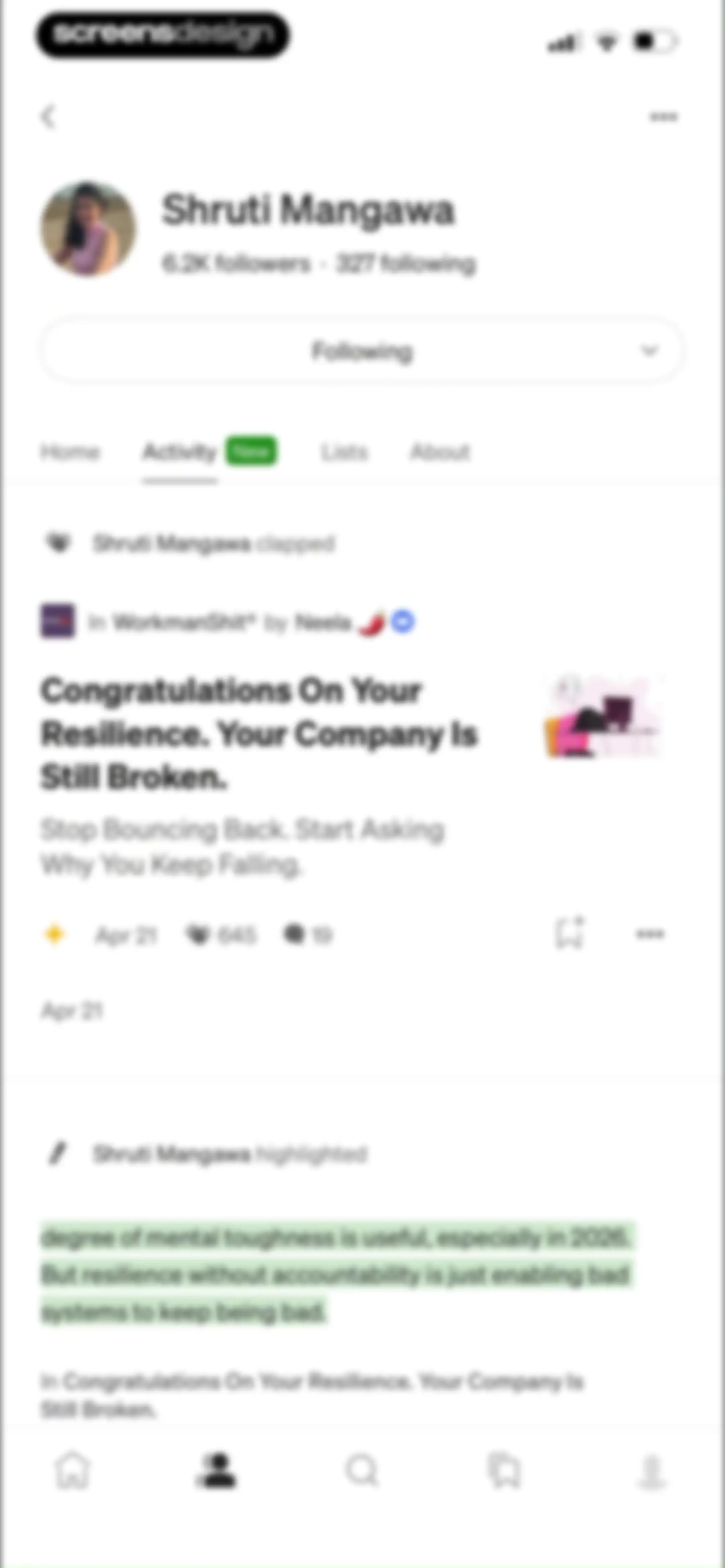 Medium: Read & Write Stories screen 65
