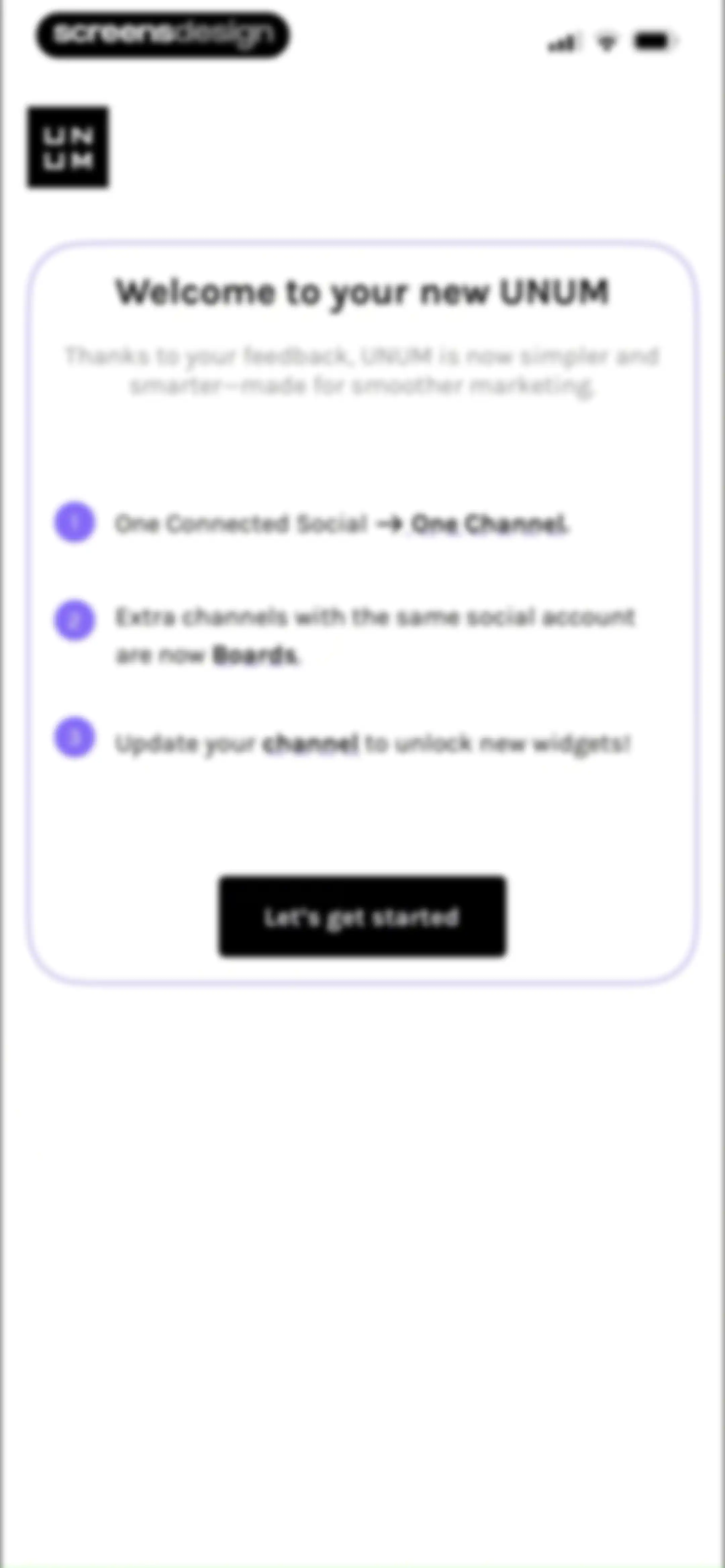 UNUM — Layout & Feed Preview screen 17