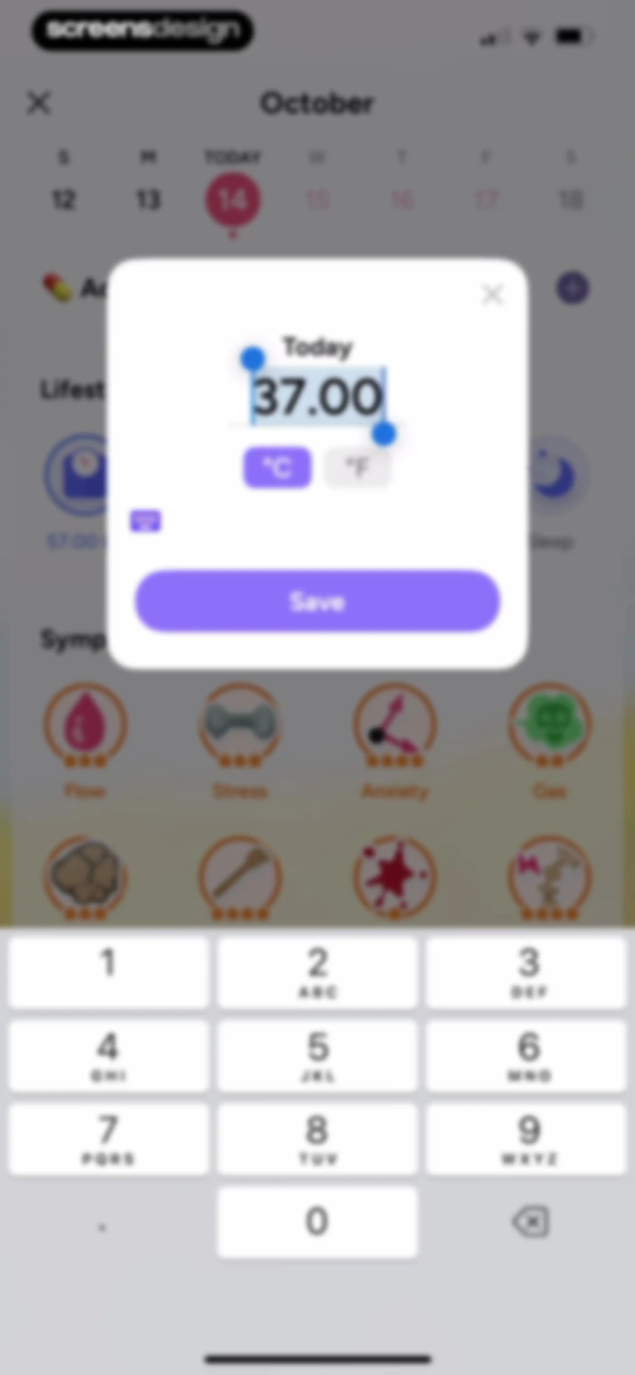 Period Tracker Period Calendar screen 146