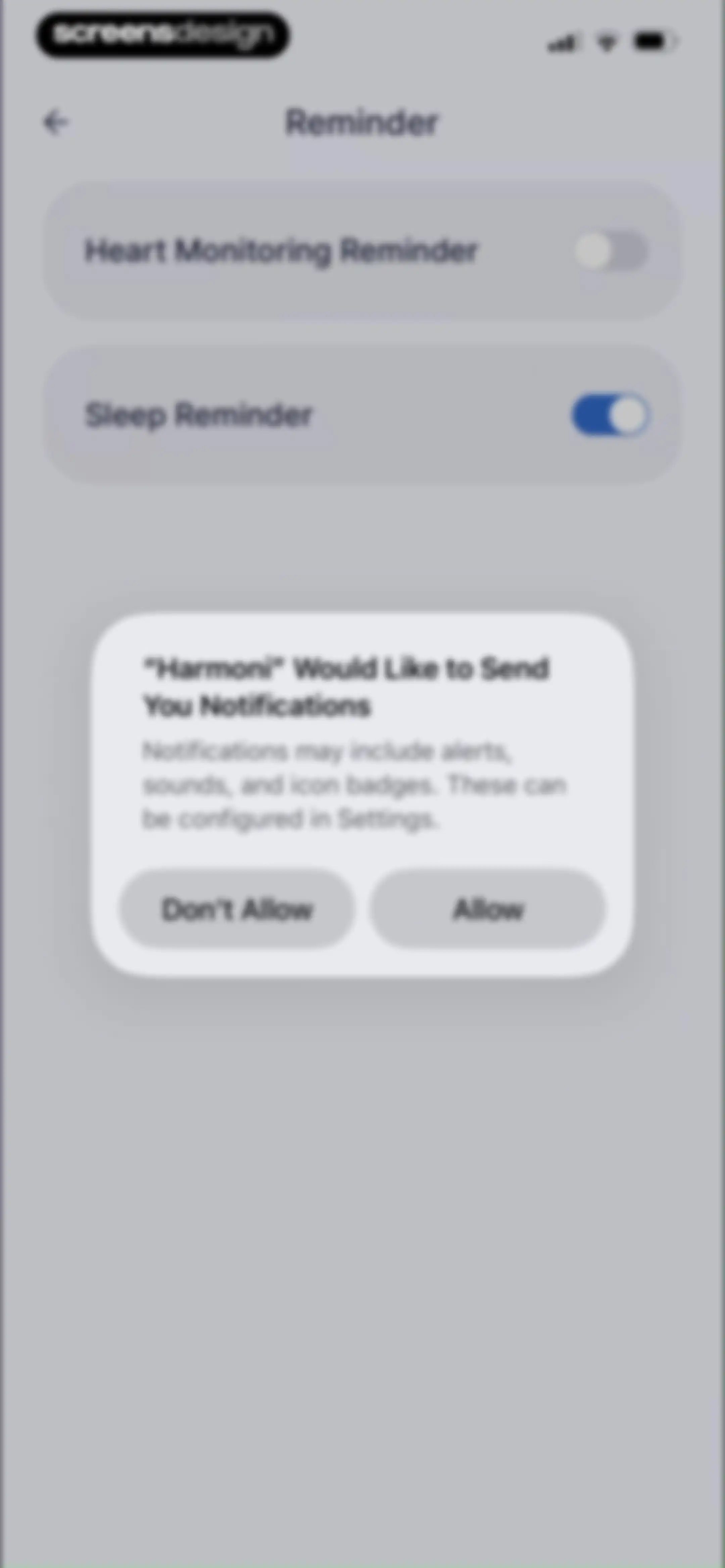 Harmoni - Health & Sleep screen 131